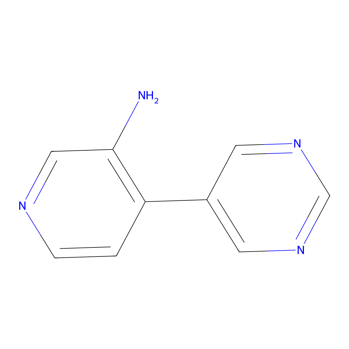3-Amino-4-(5-pyrimidyl)pyridine molecular structure, CAS 1374665-34-5
