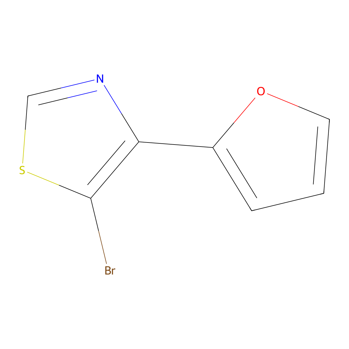 5-Bromo-4-(2-furyl)thiazole molecular structure, CAS 1374665-36-7
