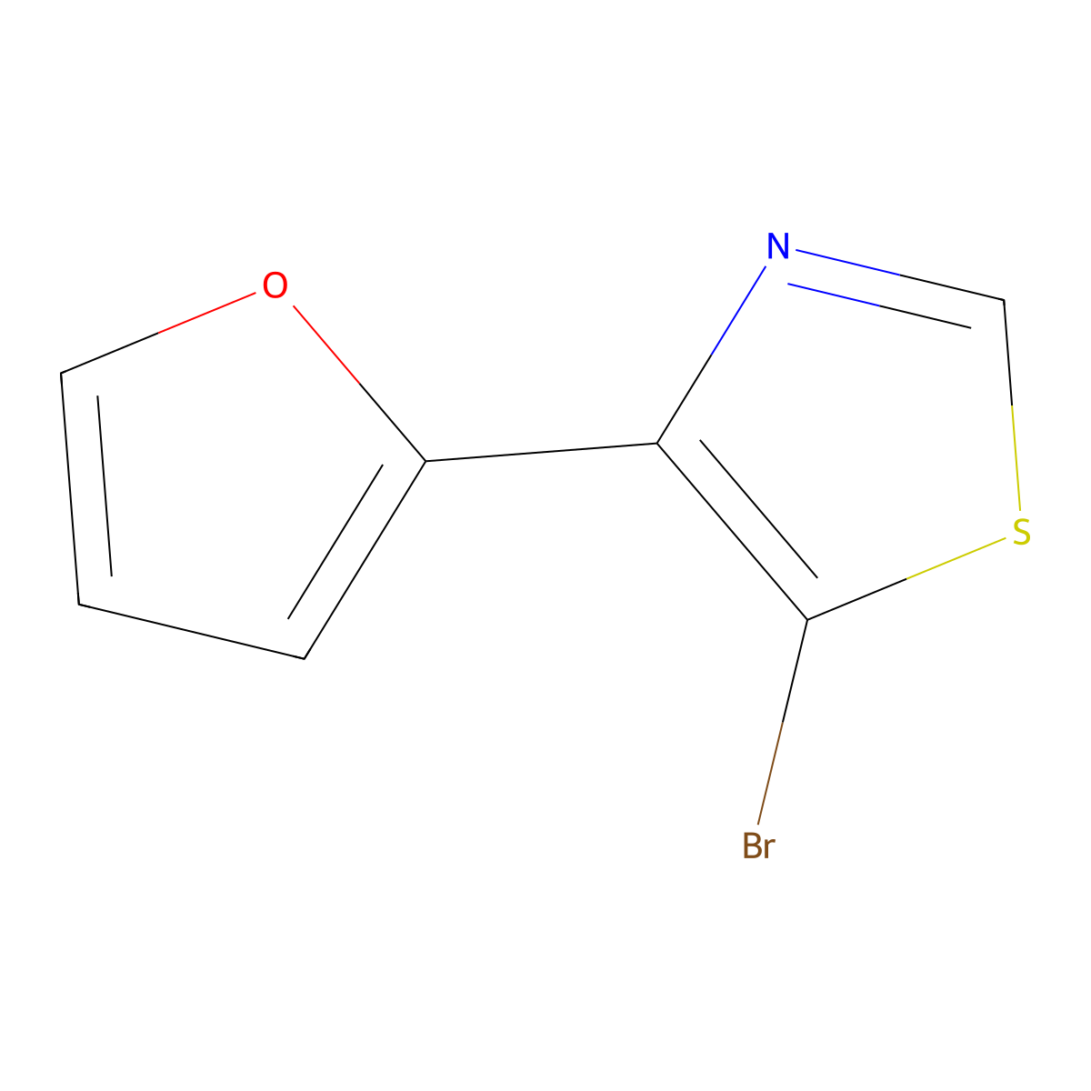 5-Bromo-4-(2-furyl)thiazole molecular structure, CAS 1374665-36-7