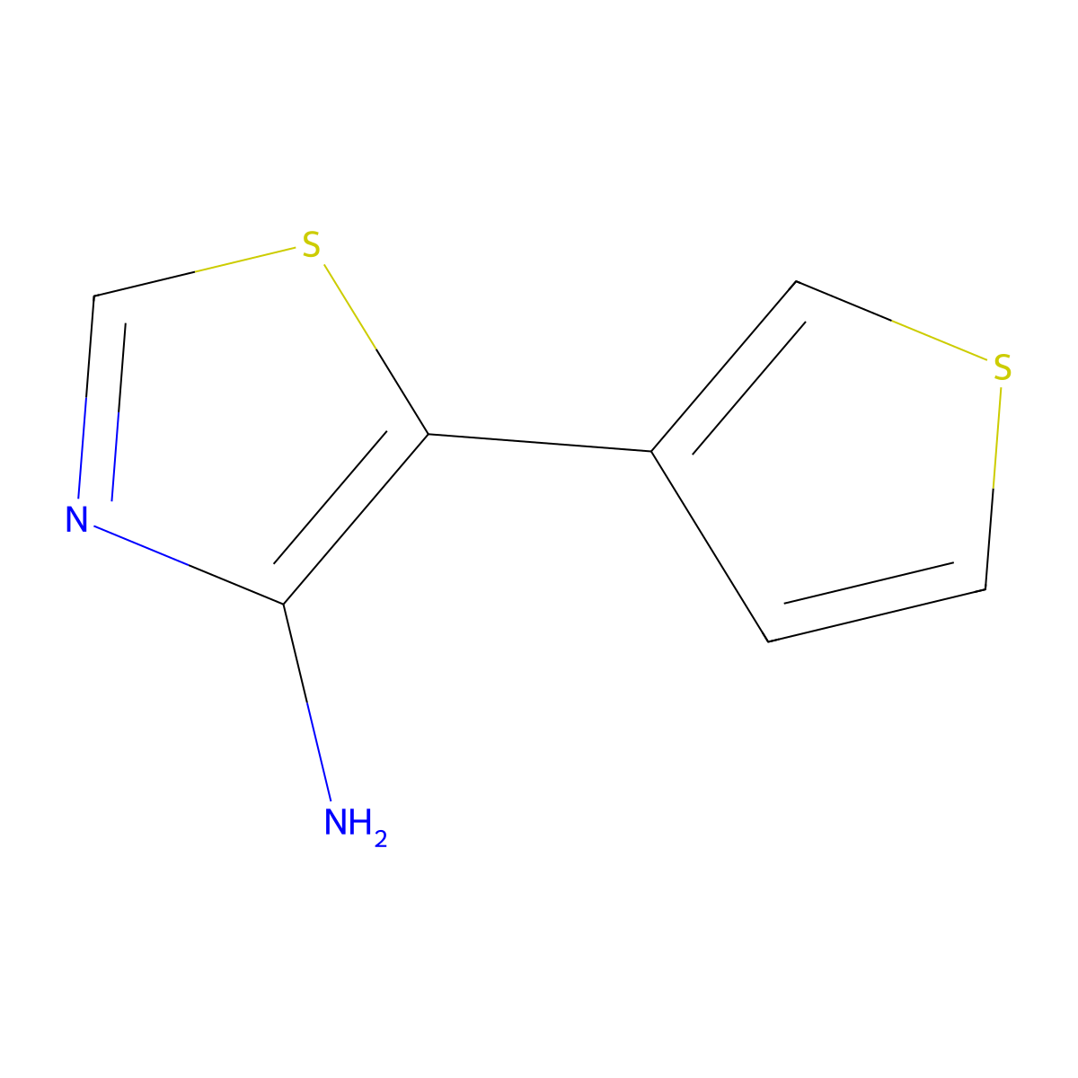 4-Amino-5-(3-thienyl)thiazole molecular structure, CAS 1374665-39-0