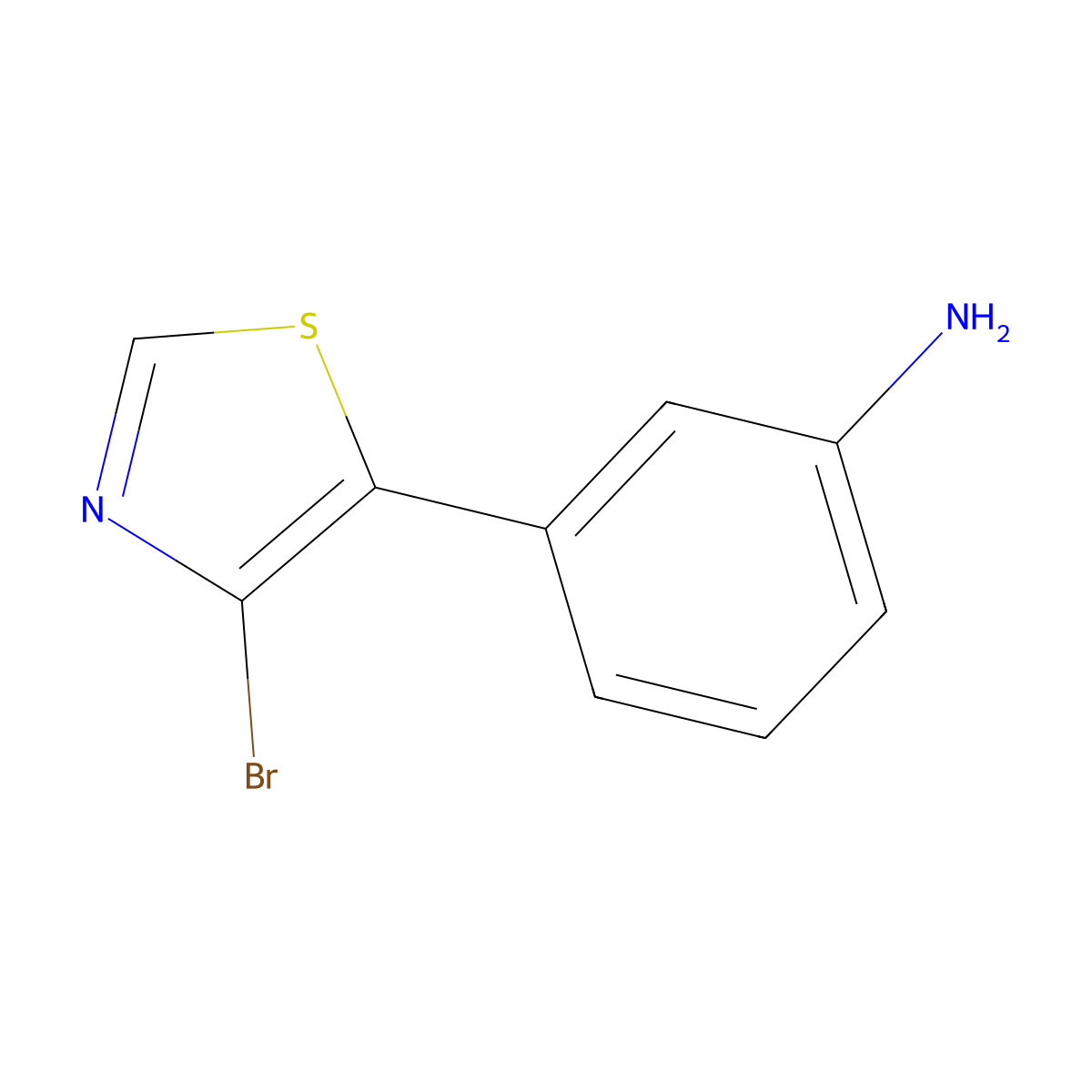 4-Bromo-5-(3-aminophenyl)thiazole molecular structure, CAS 1374665-40-3