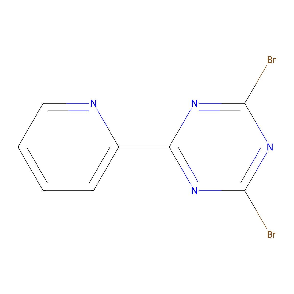 2,4-Dibromo-6-(2-pyridyl)-1,3,5-triazine molecular structure, CAS 1374665-43-6
