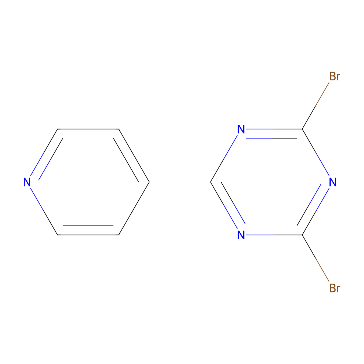 2,4-Dibromo-6-(4-pyridyl)-1,3,5-triazine molecular structure, CAS 1374665-45-8