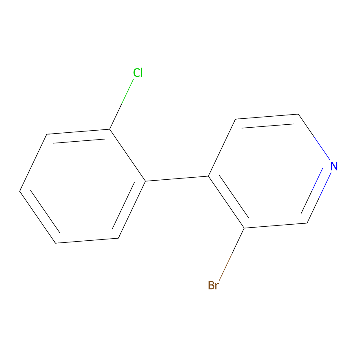 3-Bromo-4-(2-chlorophenyl)pyridine molecular structure, CAS 1374665-48-1