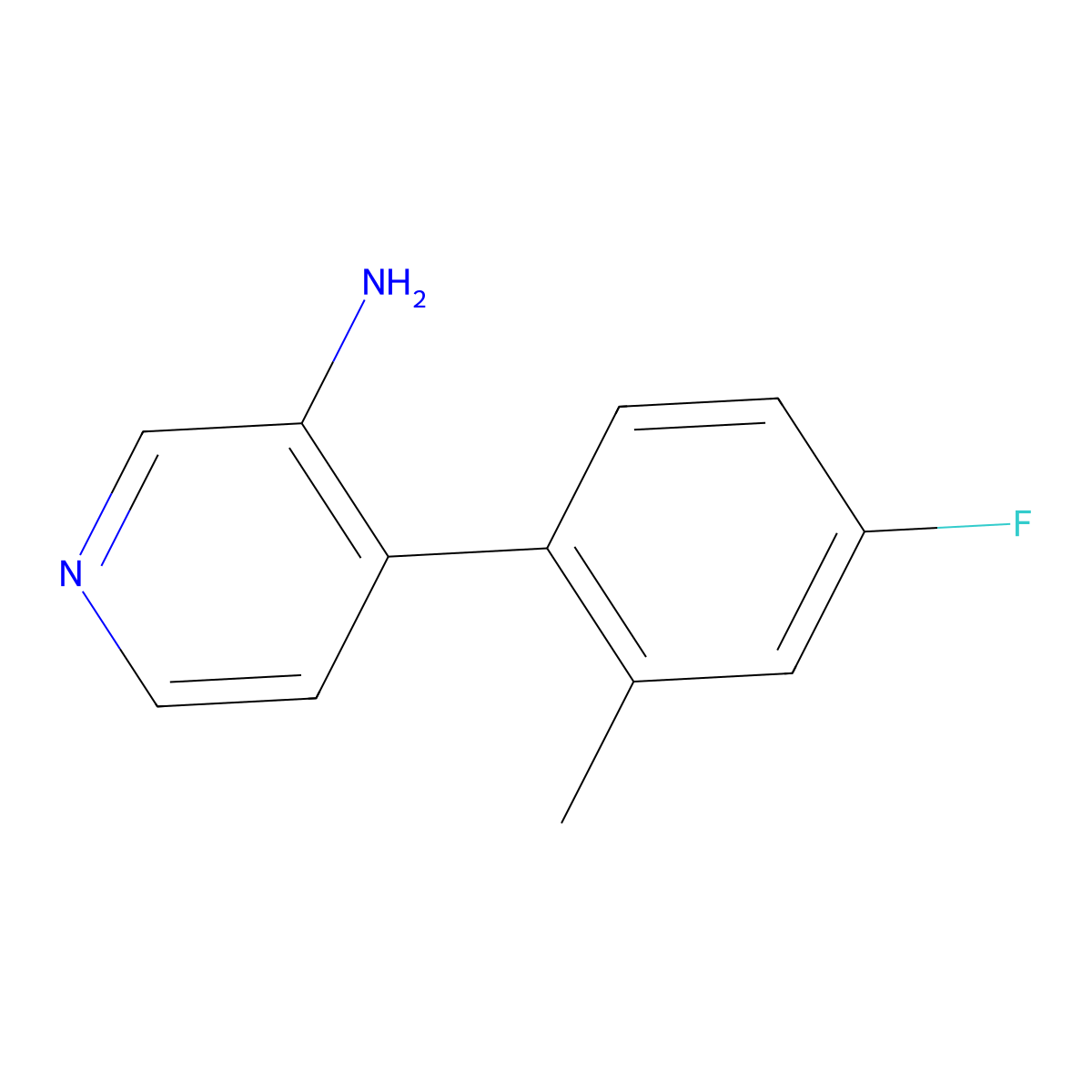 4-(4-Fluoro-2-methylphenyl)pyridin-3-amine molecular structure, CAS 1374665-49-2