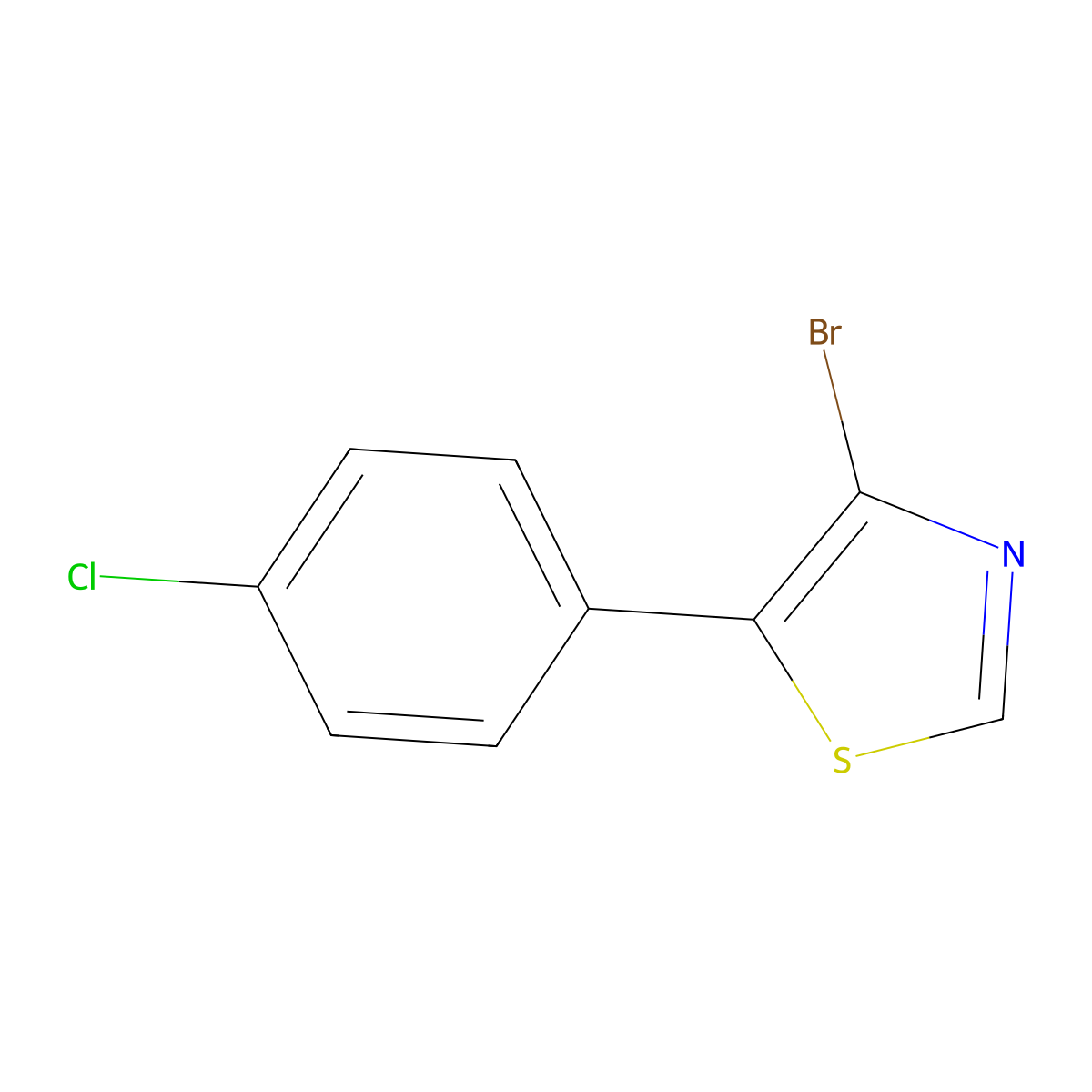 4-Bromo-5-(4-chlorophenyl)thiazole molecular structure, CAS 1374665-53-8