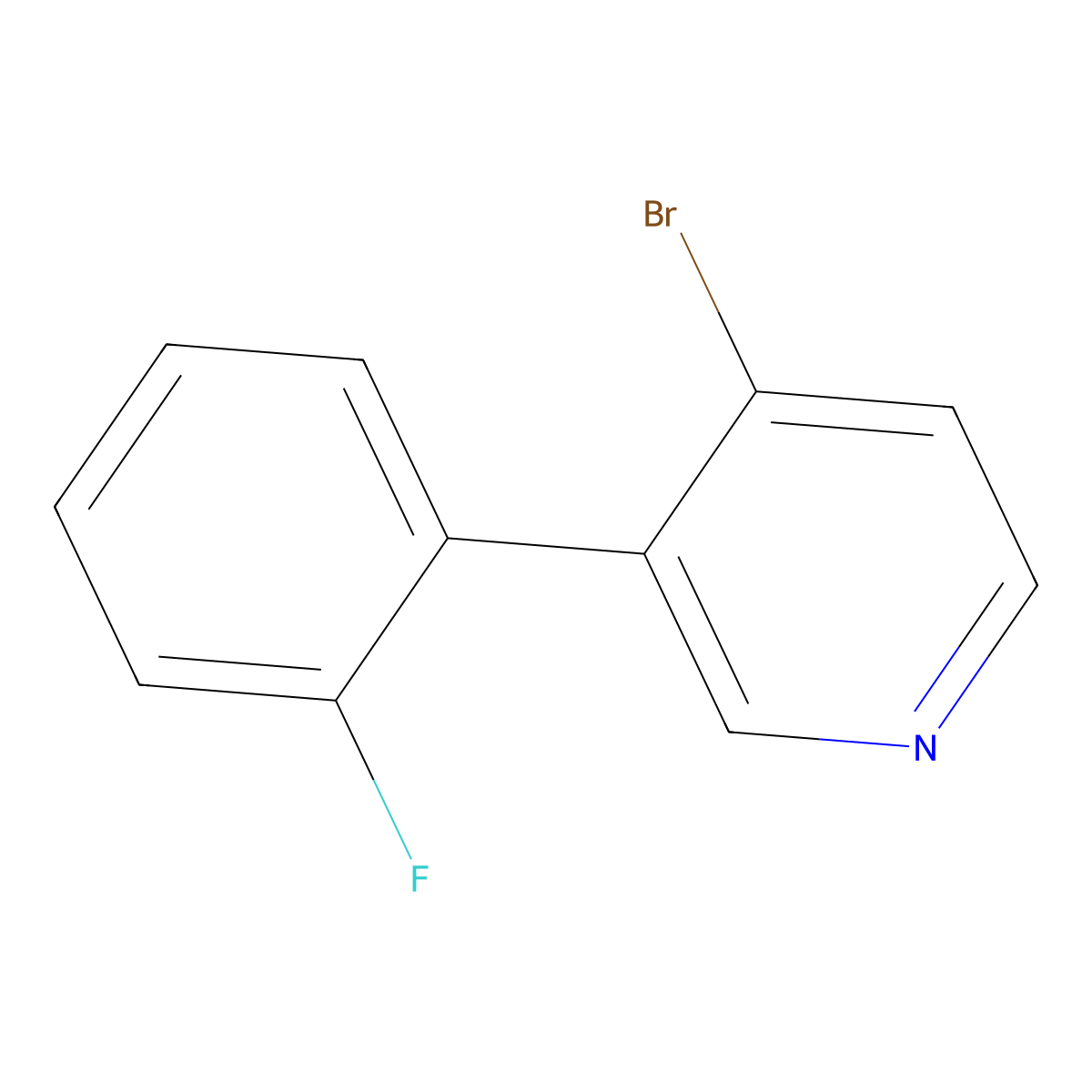 4-Bromo-3-(2-fluorophenyl)pyridine molecular structure, CAS 1374665-54-9