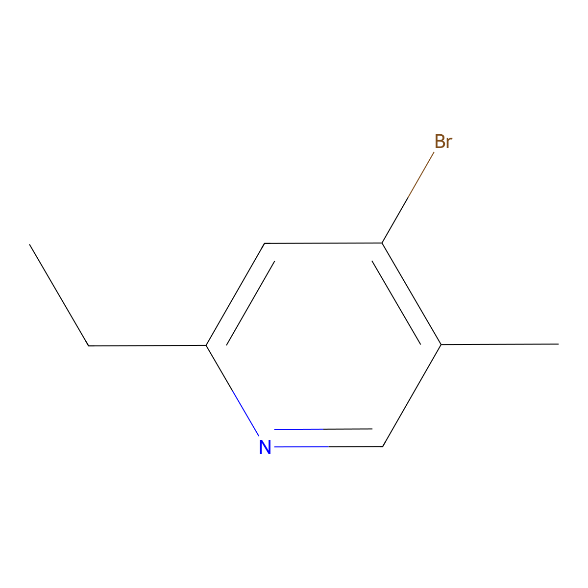 4-Bromo-5-methyl-2-(ethyl)pyridine molecular structure, CAS 1374665-55-0