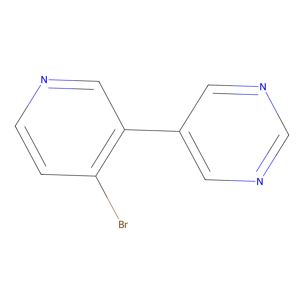 4-Bromo-3-(5-pyrimidyl)pyridine molecular structure, CAS 1374665-56-1