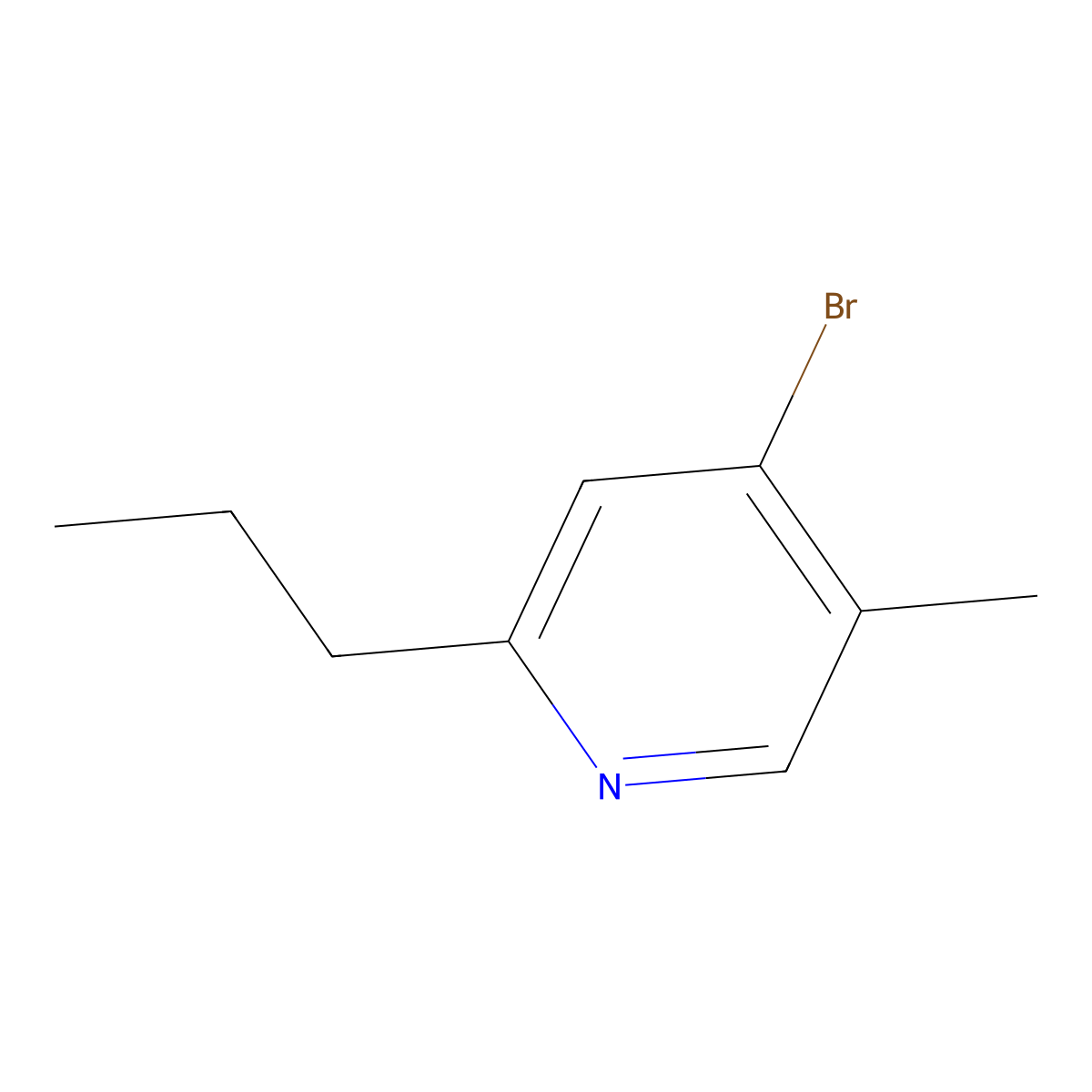 4-Bromo-5-methyl-2-(n-propyl)pyridine molecular structure, CAS 1374665-61-8