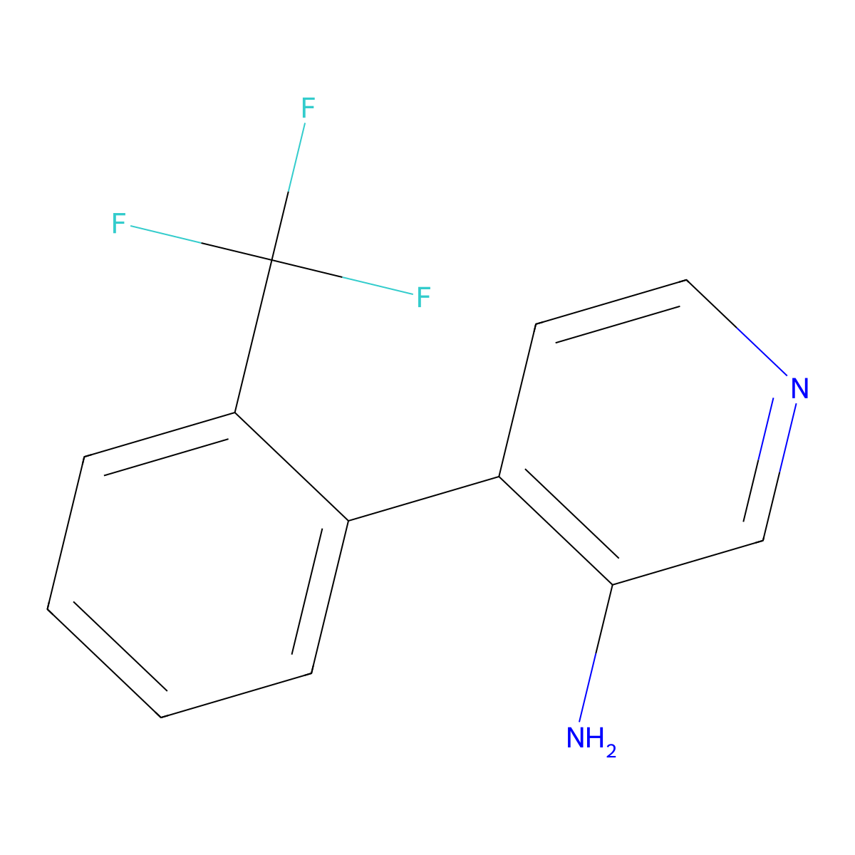 3-Amino-4-(2-trifluoromethylphenyl)pyridine molecular structure, CAS 1374665-63-0