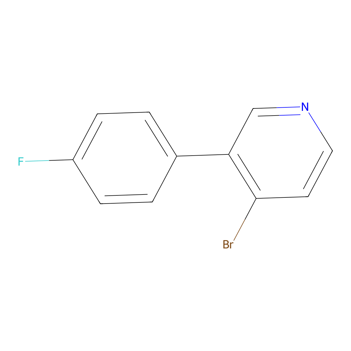 4-Bromo-3-(4-fluorophenyl)pyridine molecular structure, CAS 1374665-64-1