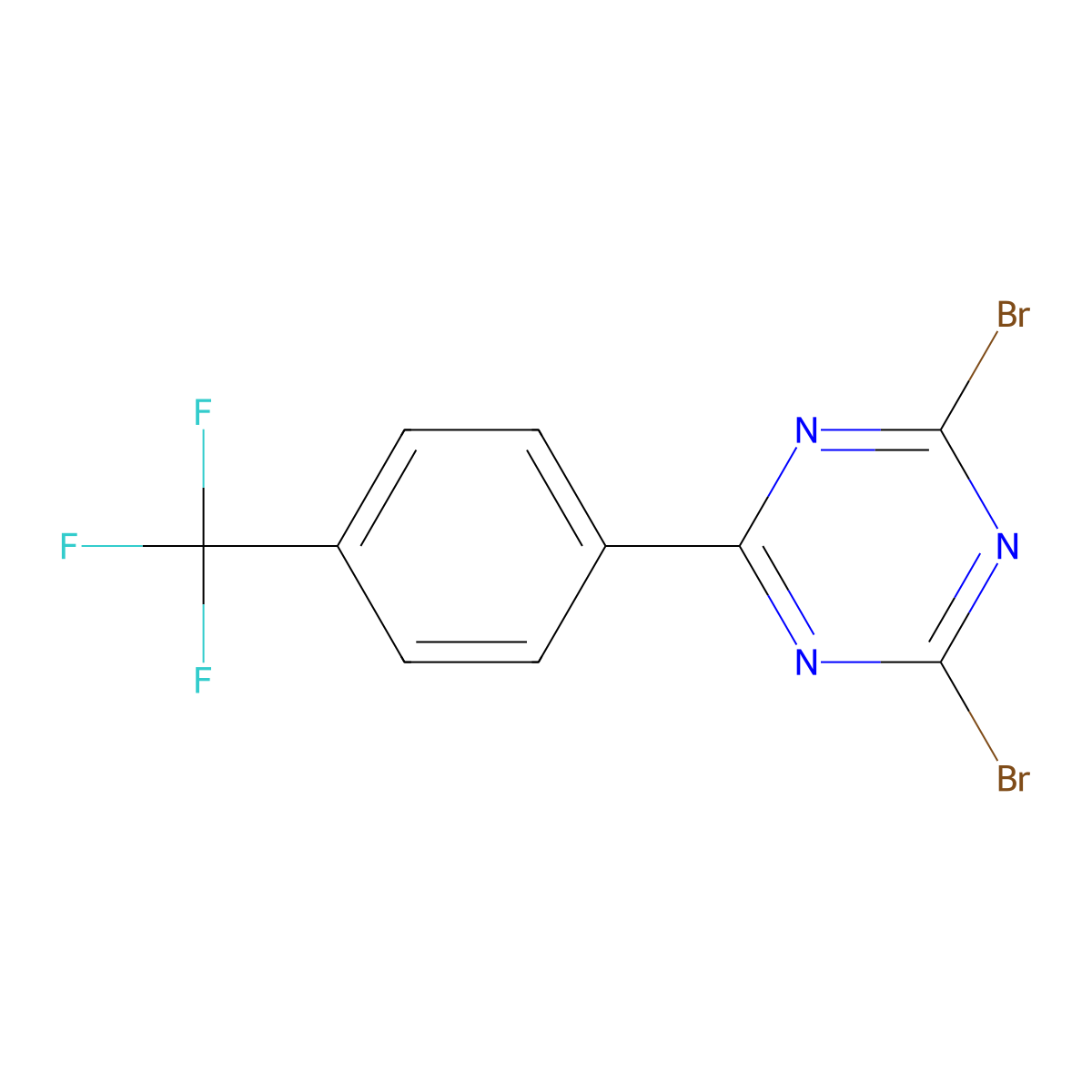 2,4-Dibromo-6-(4-trifluoromethylphenyl)-1,3,5-triazine molecular structure, CAS 1374665-68-5