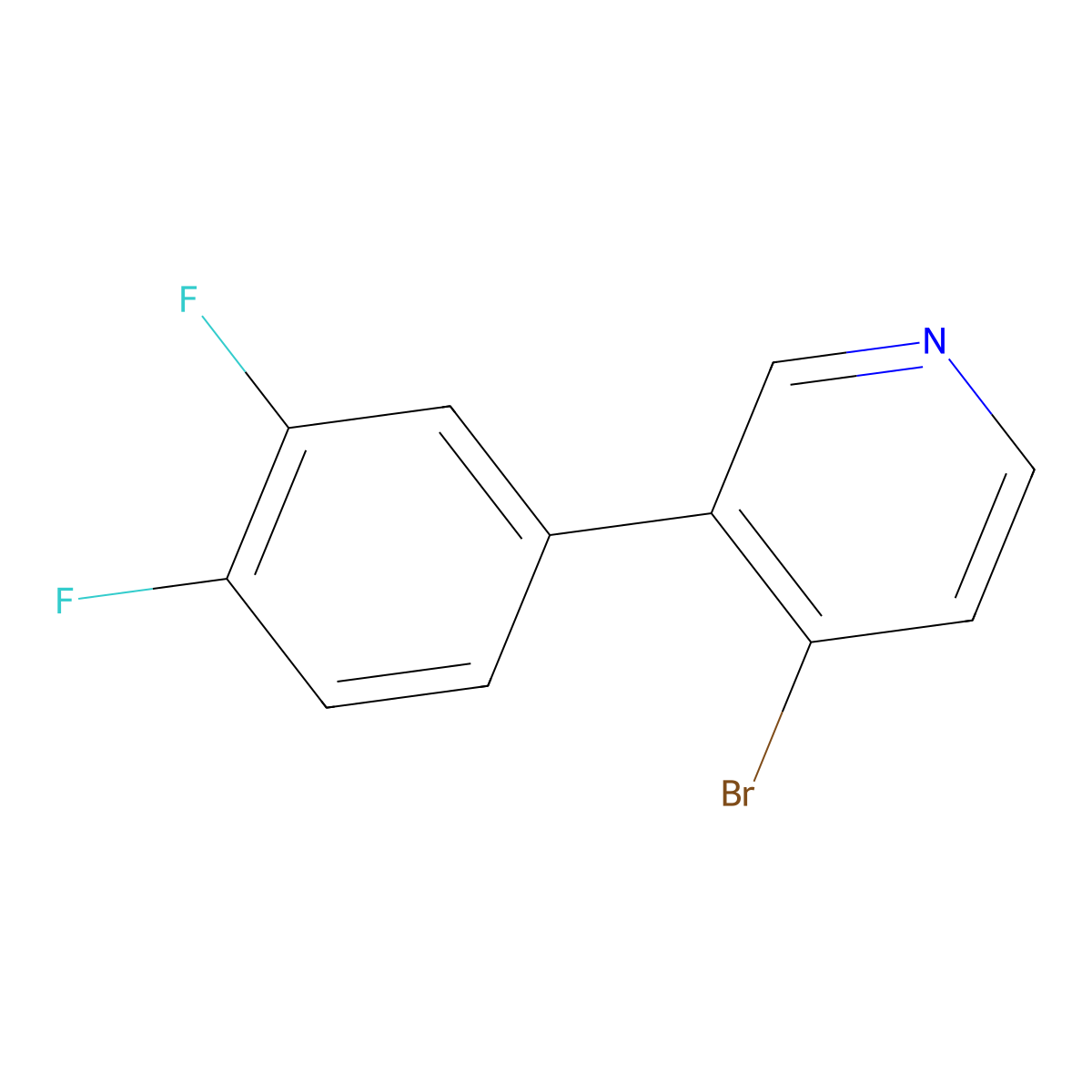 4-Bromo-3-(3,4-difluorophenyl)pyridine molecular structure, CAS 1374665-72-1