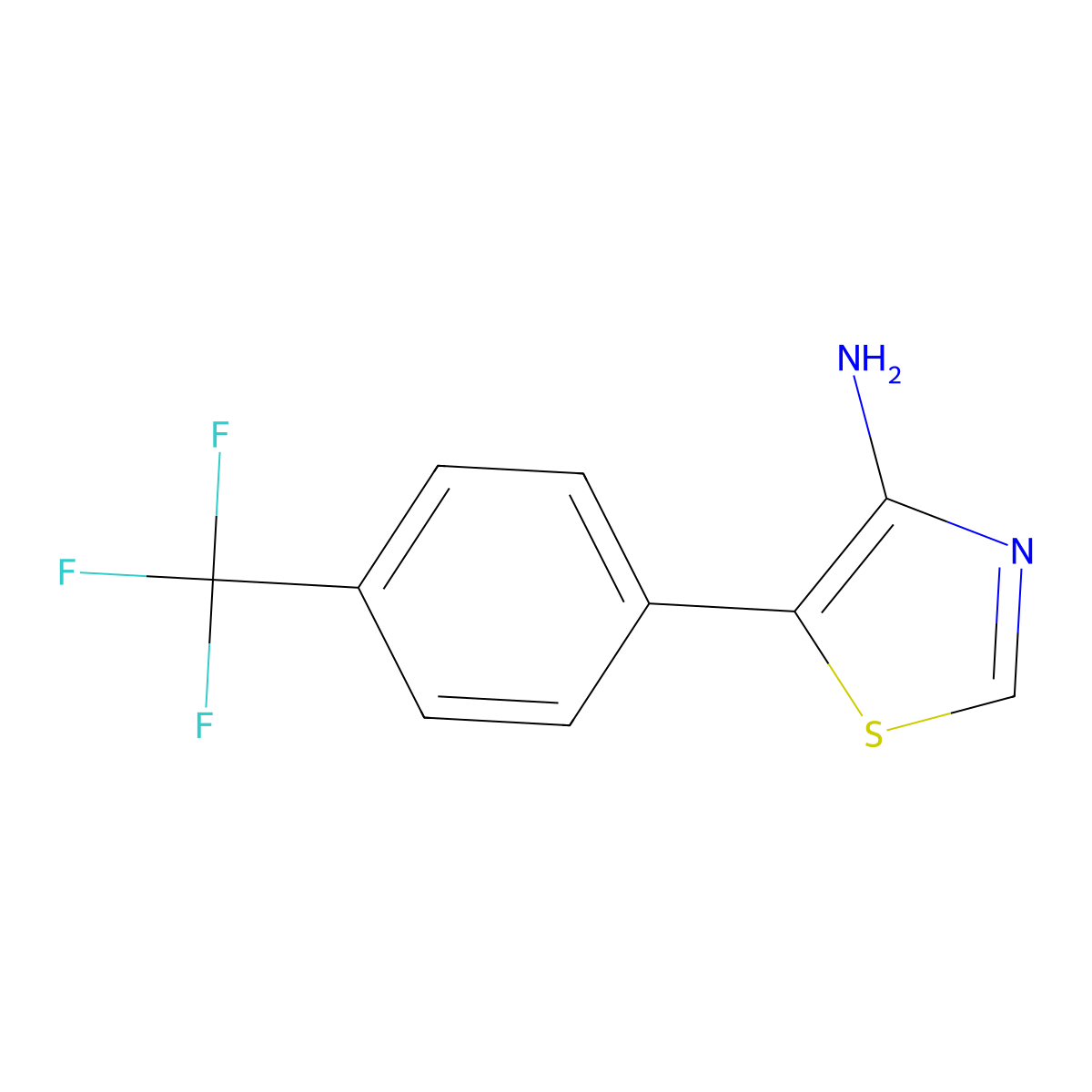 4-Amino-5-(4-trifluoromethylphenyl)thiazole molecular structure, CAS 1374665-73-2