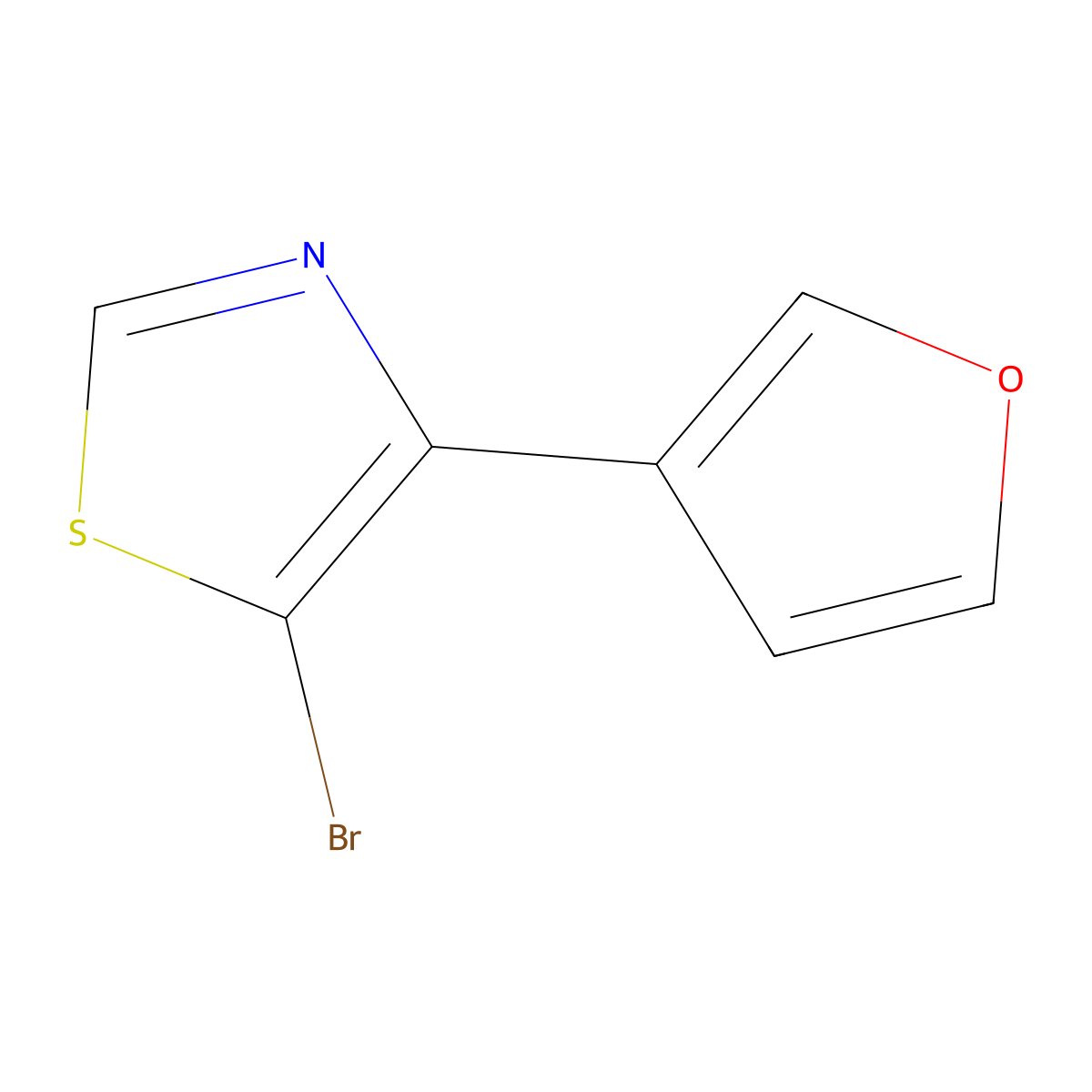 5-Bromo-4-(3-furyl)thiazole molecular structure, CAS 1374665-74-3