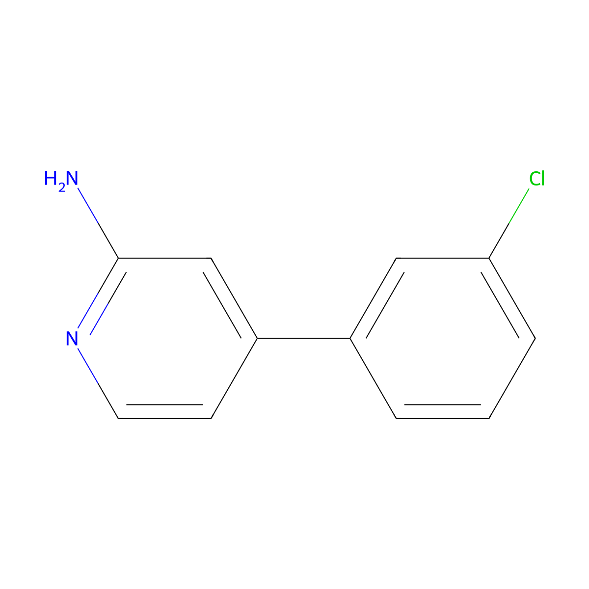 2-Amino-4-(3-chlorophenyl)pyridine molecular structure, CAS 1374665-77-6