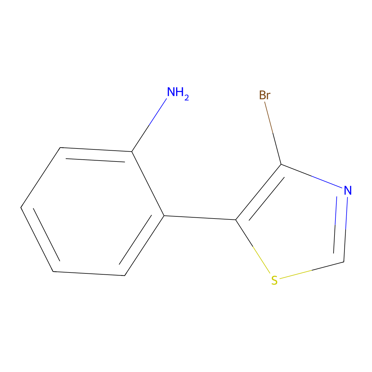 4-Bromo-5-(2-aminophenyl)thiazole molecular structure, CAS 1374665-79-8