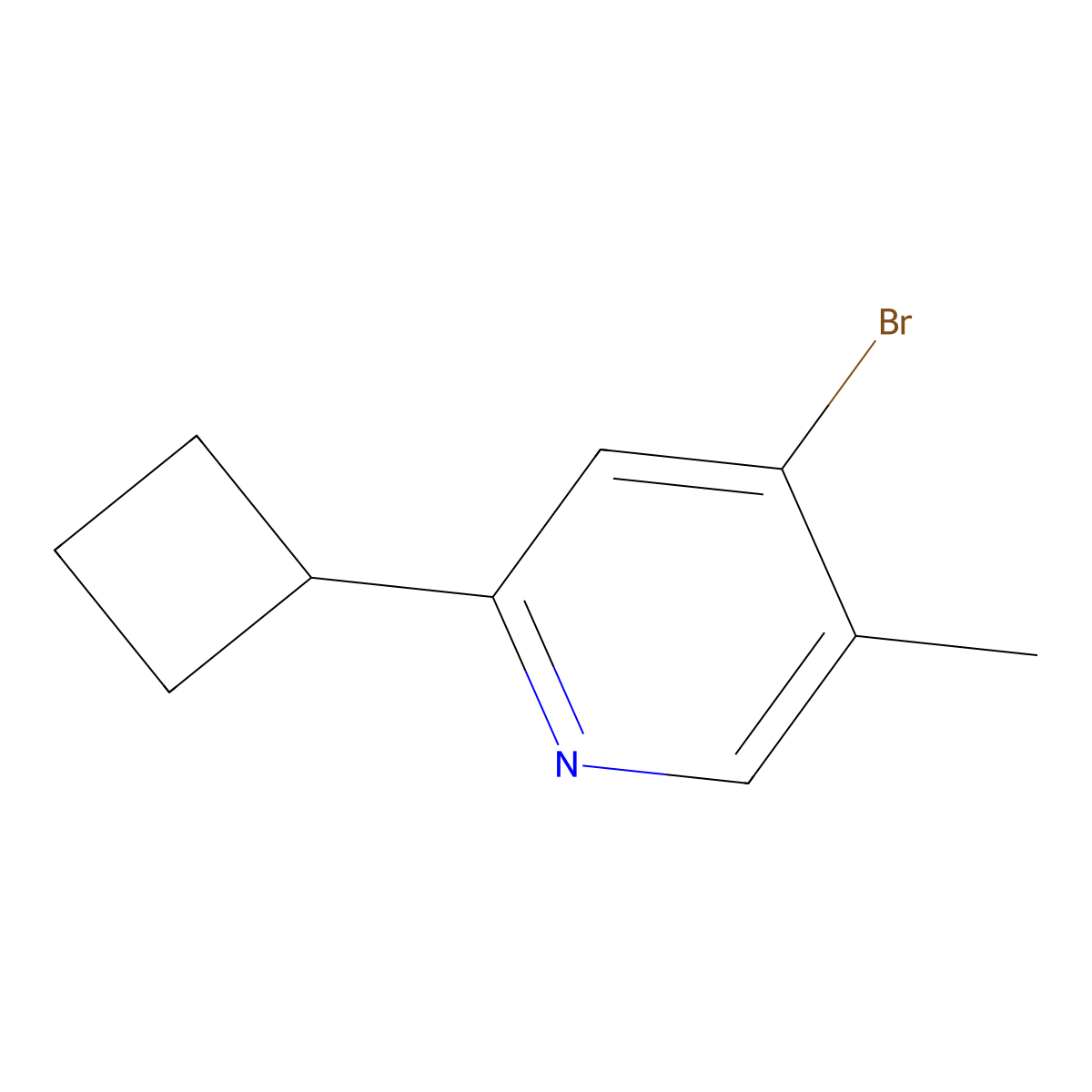 4-Bromo-5-methyl-2-(cyclobutyl)pyridine molecular structure, CAS 1374665-86-7