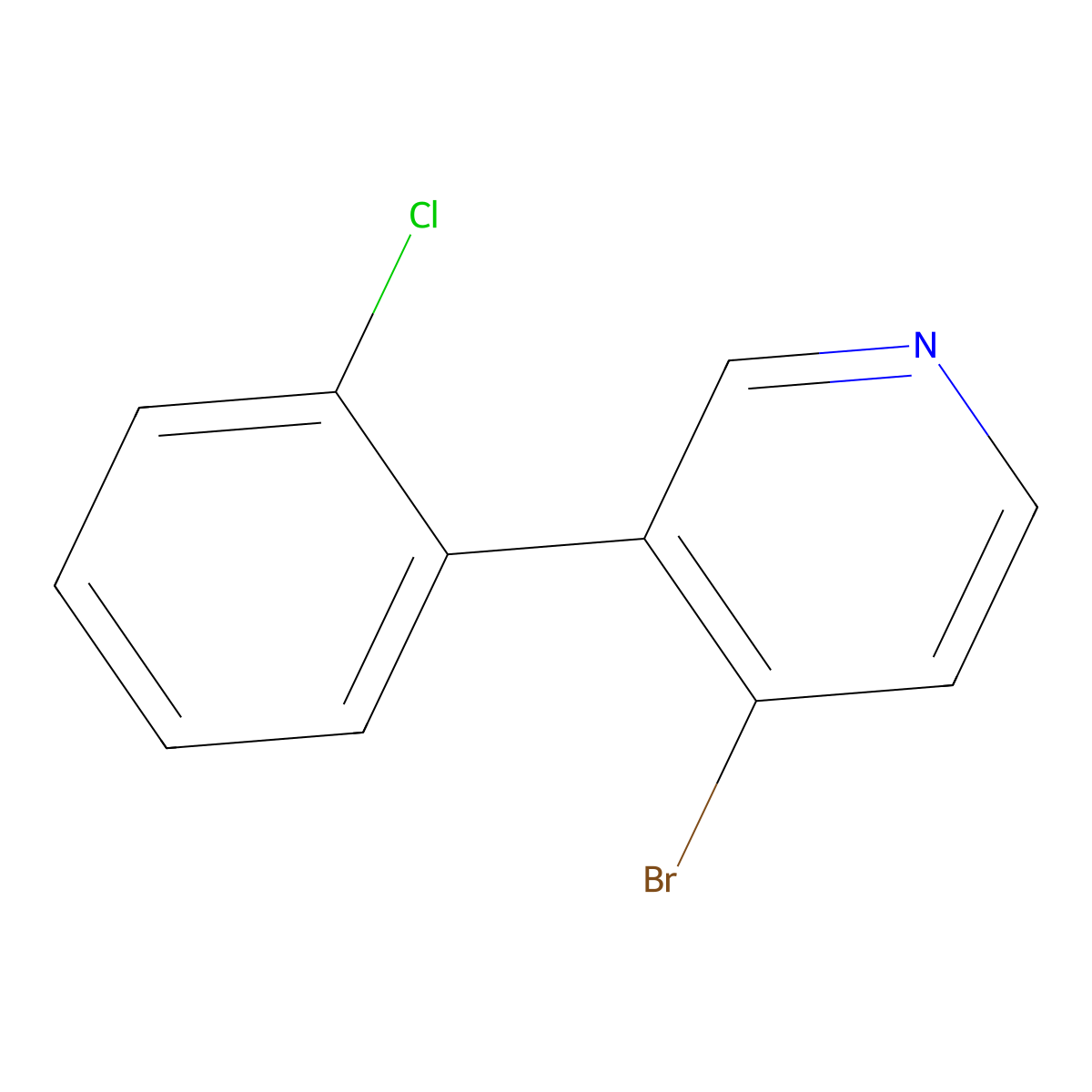 4-Bromo-3-(2-chlorophenyl)pyridine molecular structure, CAS 1374665-88-9