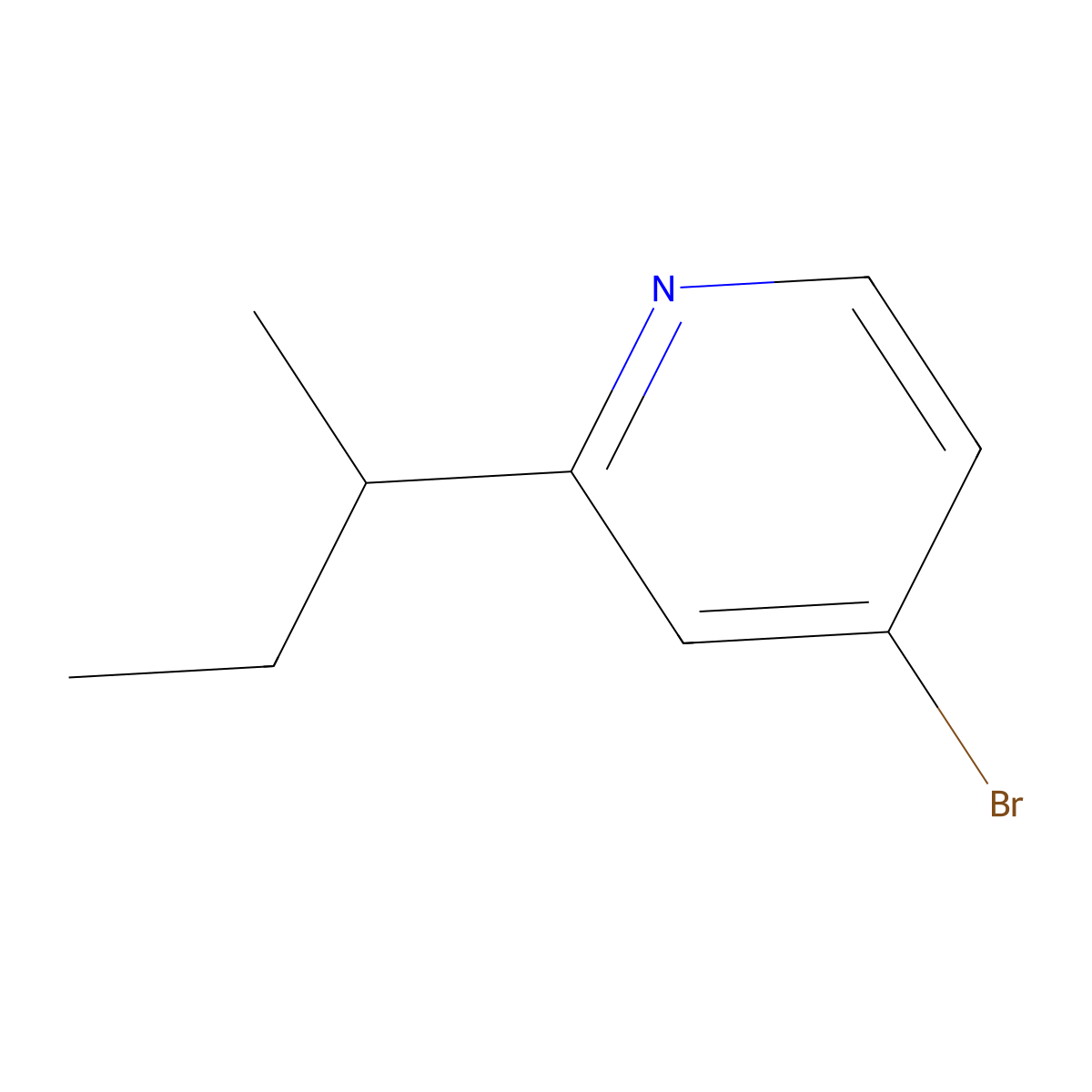 4-Bromo-2-(sec-butyl)pyridine molecular structure, CAS 1374665-90-3