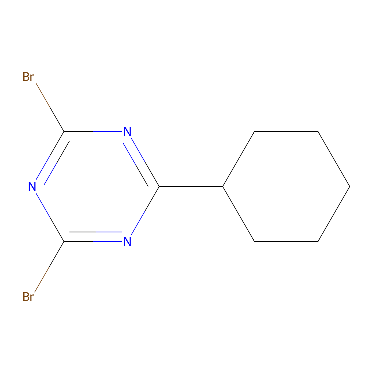 2,4-Dibromo-6-cyclohexyl-1,3,5-triazine molecular structure, CAS 1374665-91-4