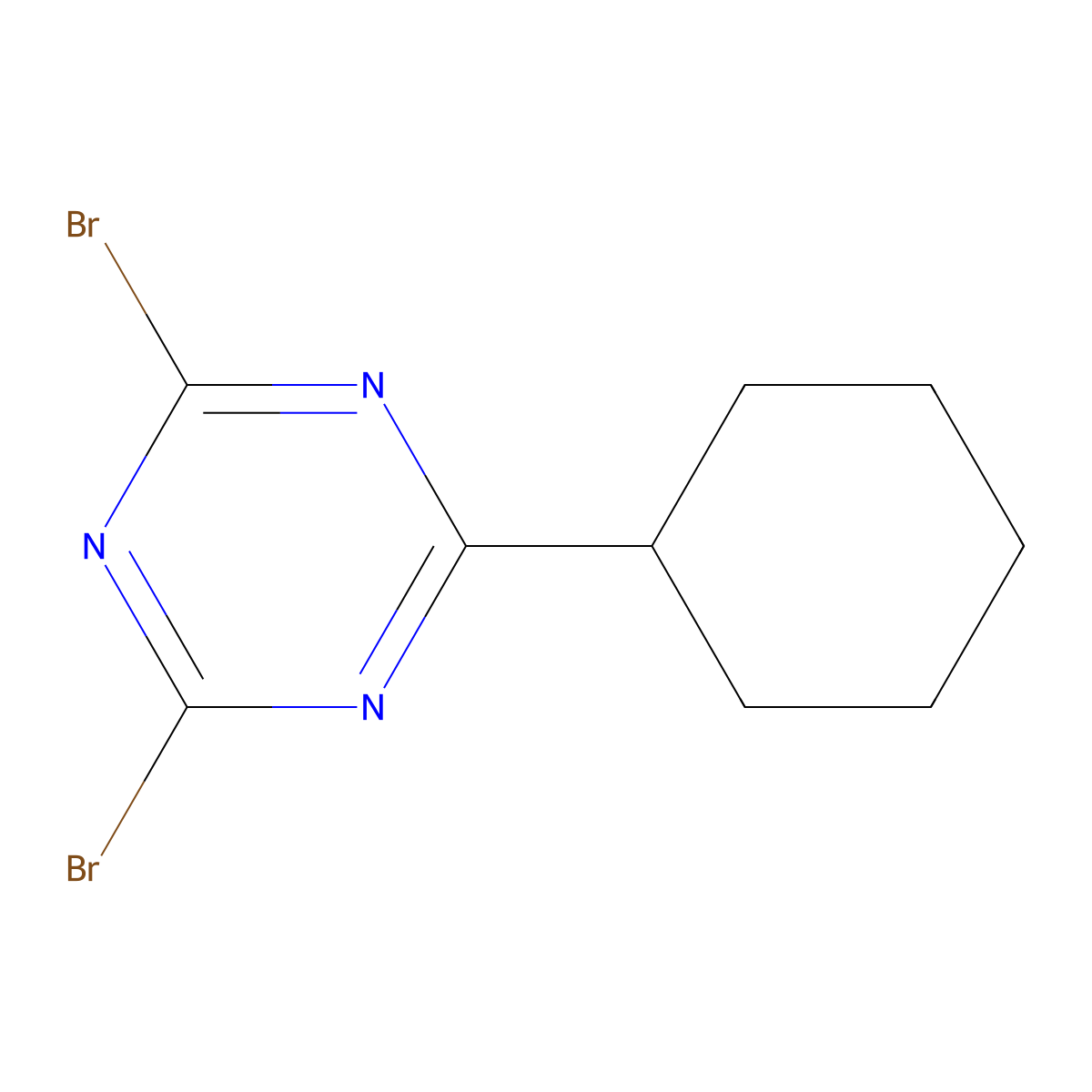 2,4-Dibromo-6-cyclohexyl-1,3,5-triazine molecular structure, CAS 1374665-91-4