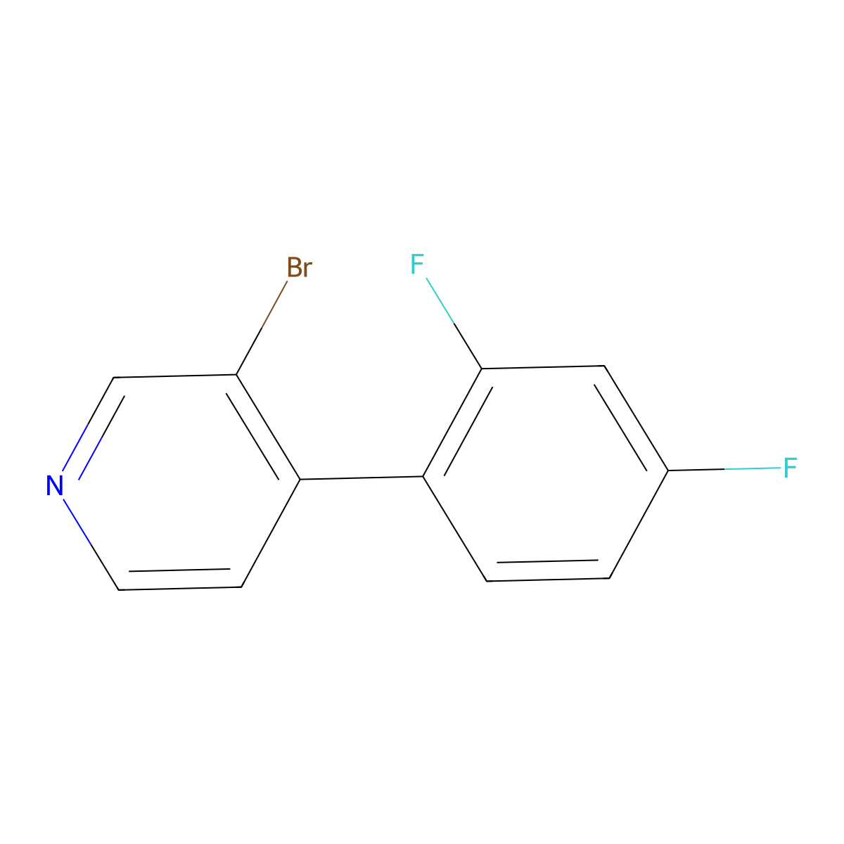 3-Bromo-4-(2,4-difluorophenyl)pyridine molecular structure, CAS 1374665-92-5