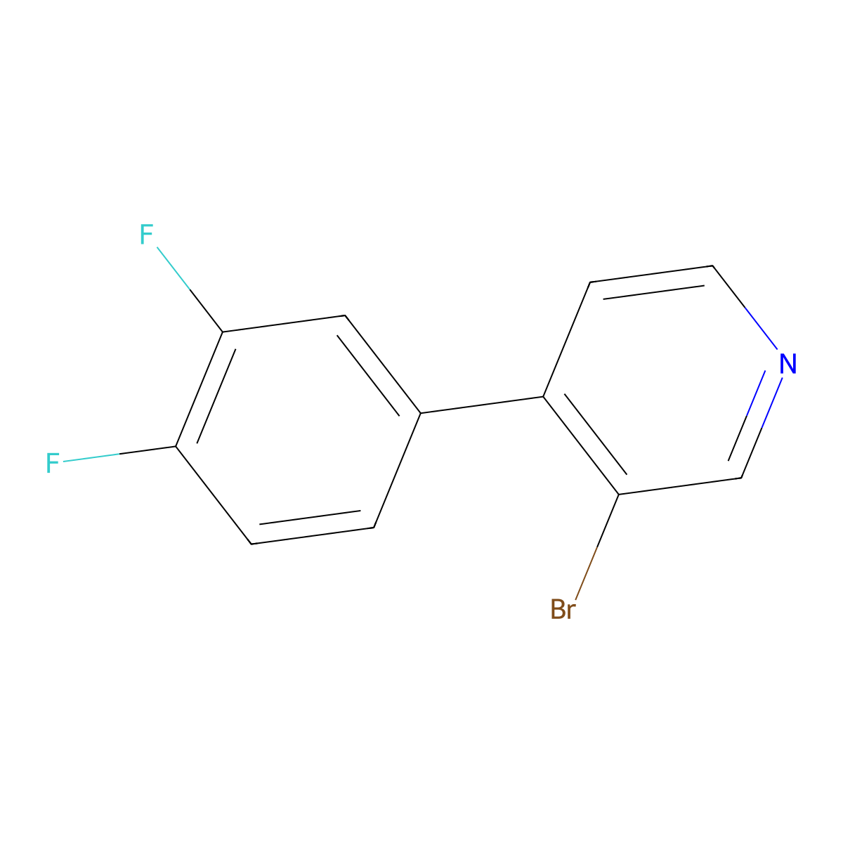 3-Bromo-4-(3,4-difluorophenyl)pyridine molecular structure, CAS 1374665-93-6