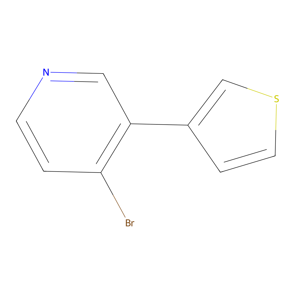 4-Bromo-3-(3-thienyl)pyridine molecular structure, CAS 1374665-94-7