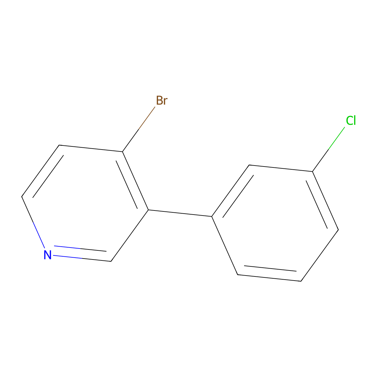 4-Bromo-3-(3-chlorophenyl)pyridine molecular structure, CAS 1374665-95-8