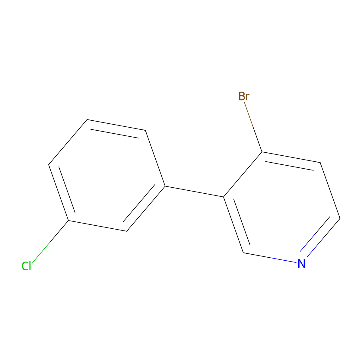 4-Bromo-3-(3-chlorophenyl)pyridine molecular structure, CAS 1374665-95-8