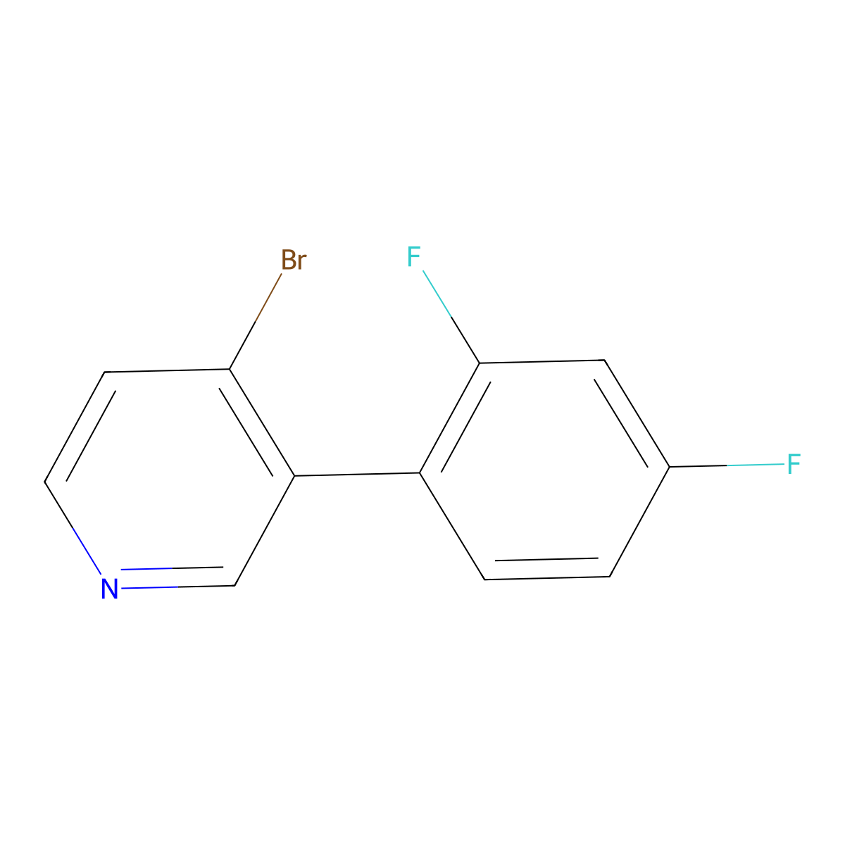 4-Bromo-3-(2,4-difluorophenyl)pyridine molecular structure, CAS 1374665-97-0