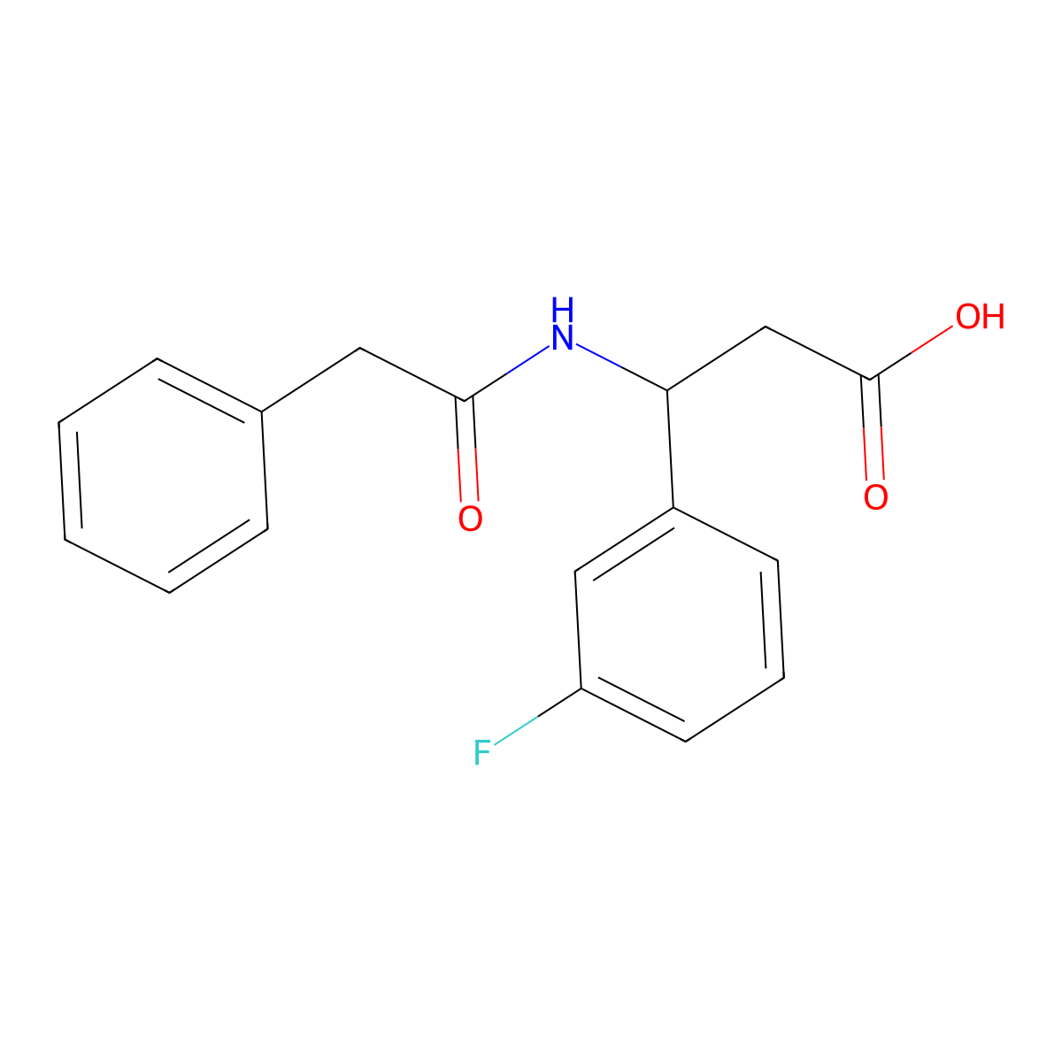 (S)-3-(3-Fluorophenyl)-3-(2-phenylacetamido)propanoic acid molecular structure, CAS 1374669-60-9