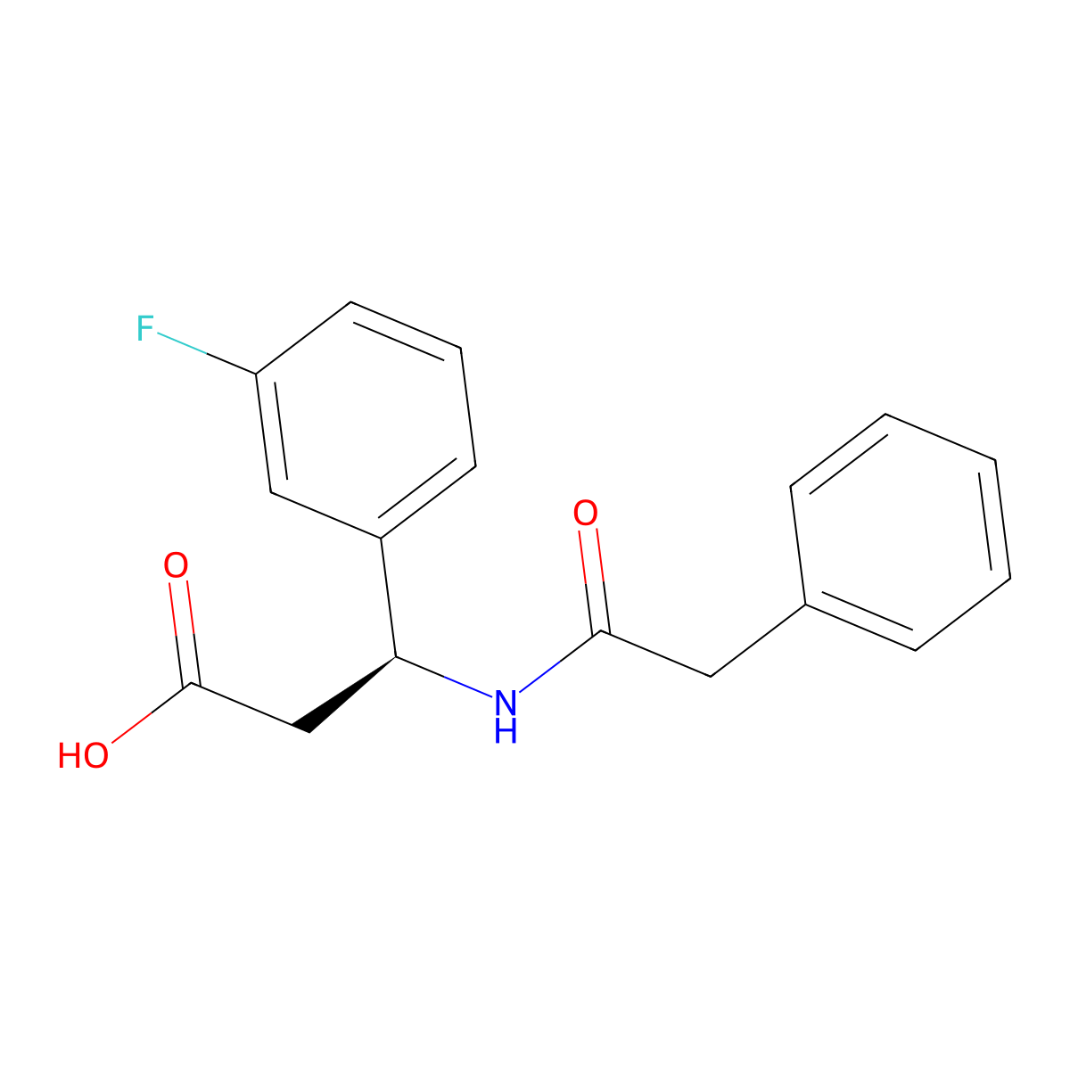 (S)-3-(3-Fluorophenyl)-3-(2-phenylacetamido)propanoic acid molecular structure, CAS 1374669-60-9
