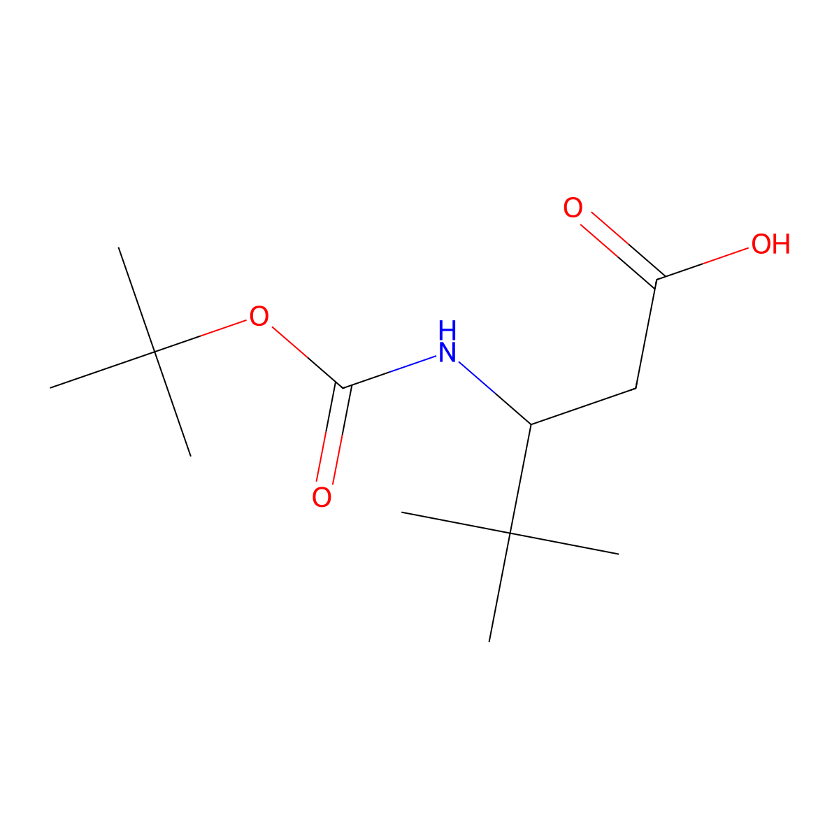 (3R)-3-{[(tert-butoxy)carbonyl]amino}-4,4-dimethylpentanoic acid molecular structure, CAS 1374669-66-5