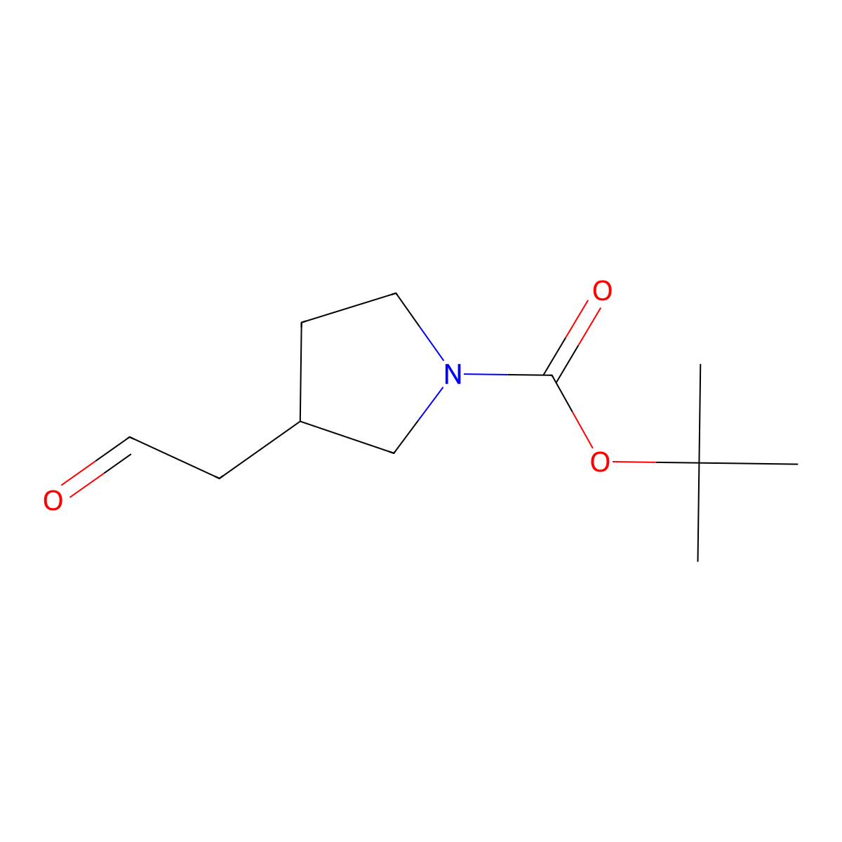 tert-butyl (3S)-3-(2-oxoethyl)pyrrolidine-1-carboxylate molecular structure, CAS 1374673-90-1