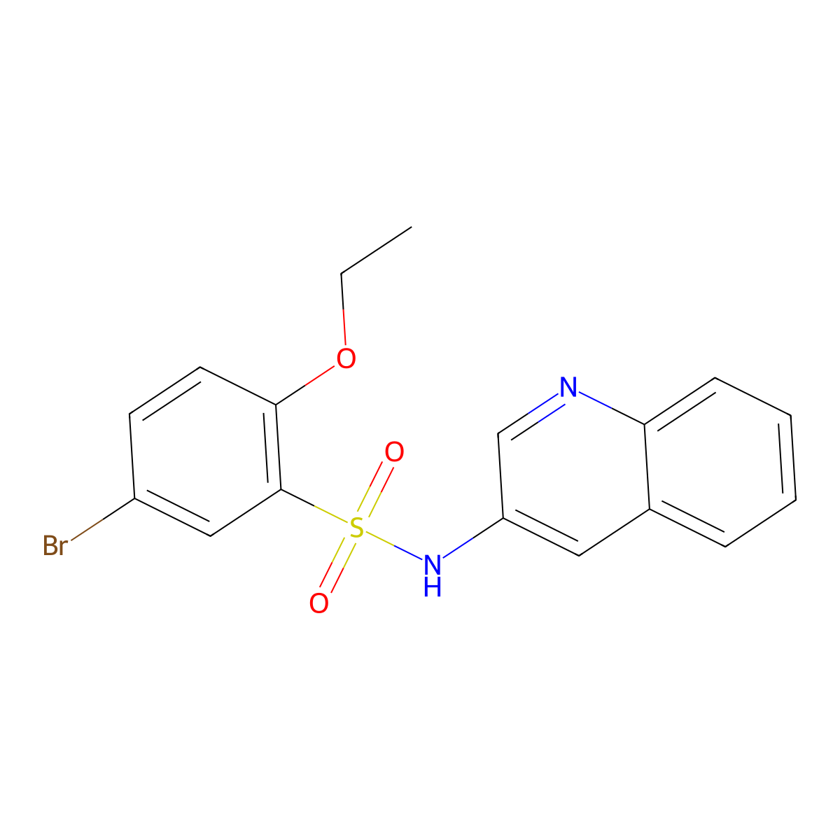 5-bromo-2-ethoxy-N-(3-quinolinyl)benzenesulfonamide molecular structure, CAS 1374679-29-4