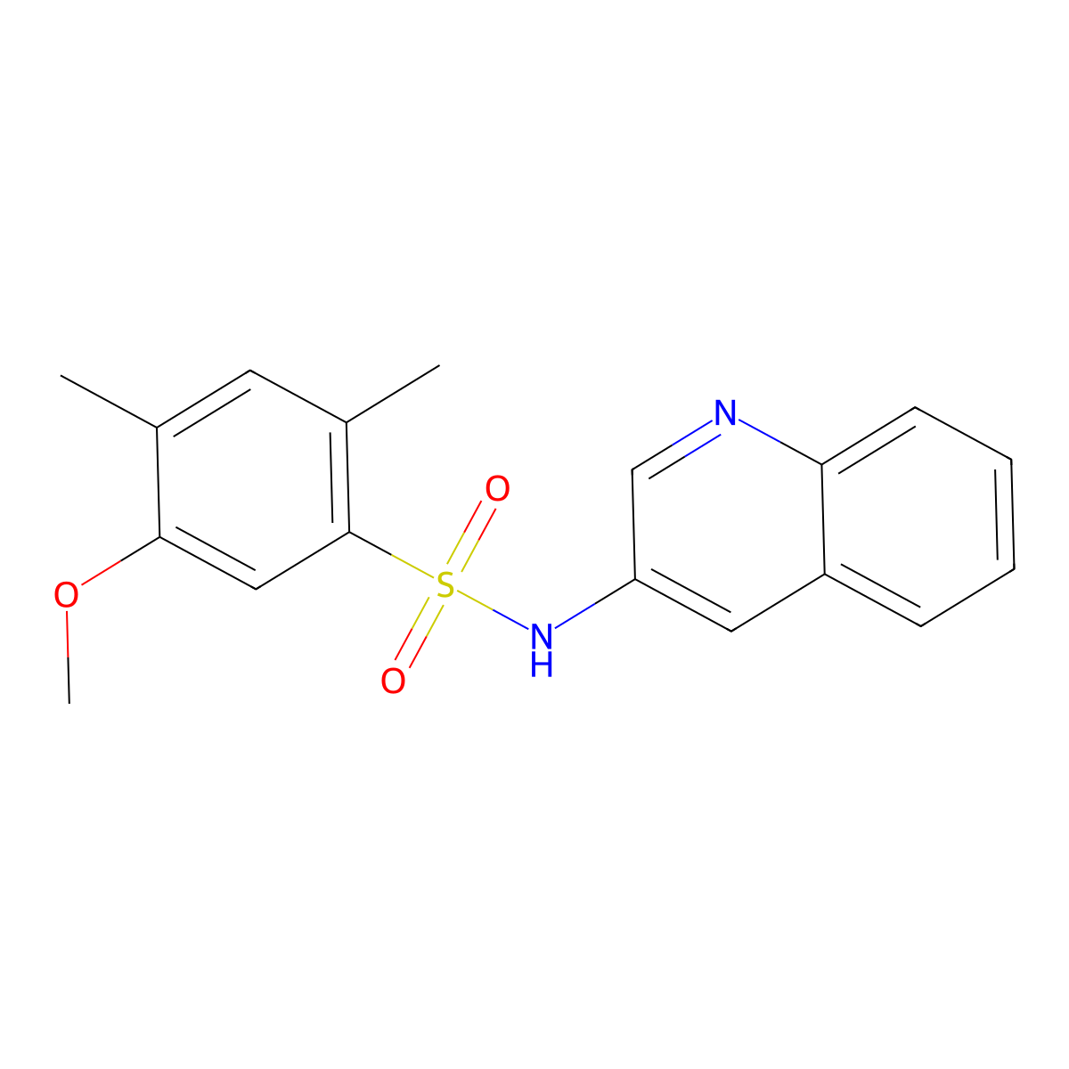5-methoxy-2,4-dimethyl-N-(3-quinolinyl)benzenesulfonamide molecular structure, CAS 1374679-31-8