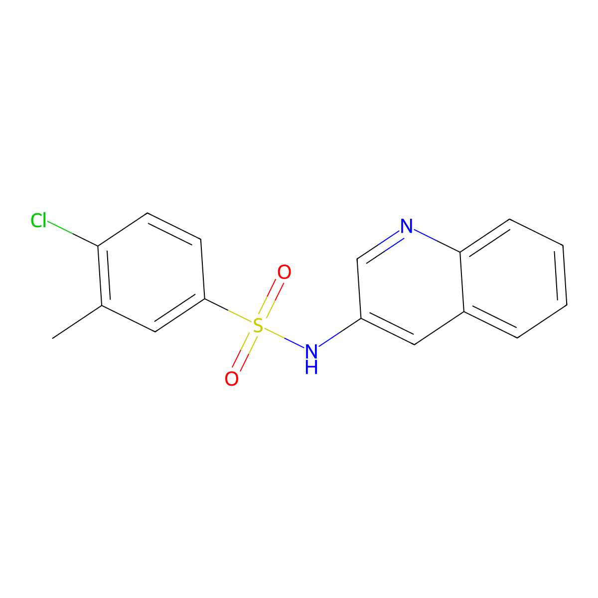 4-chloro-3-methyl-N-(3-quinolinyl)benzenesulfonamide molecular structure, CAS 1374679-32-9