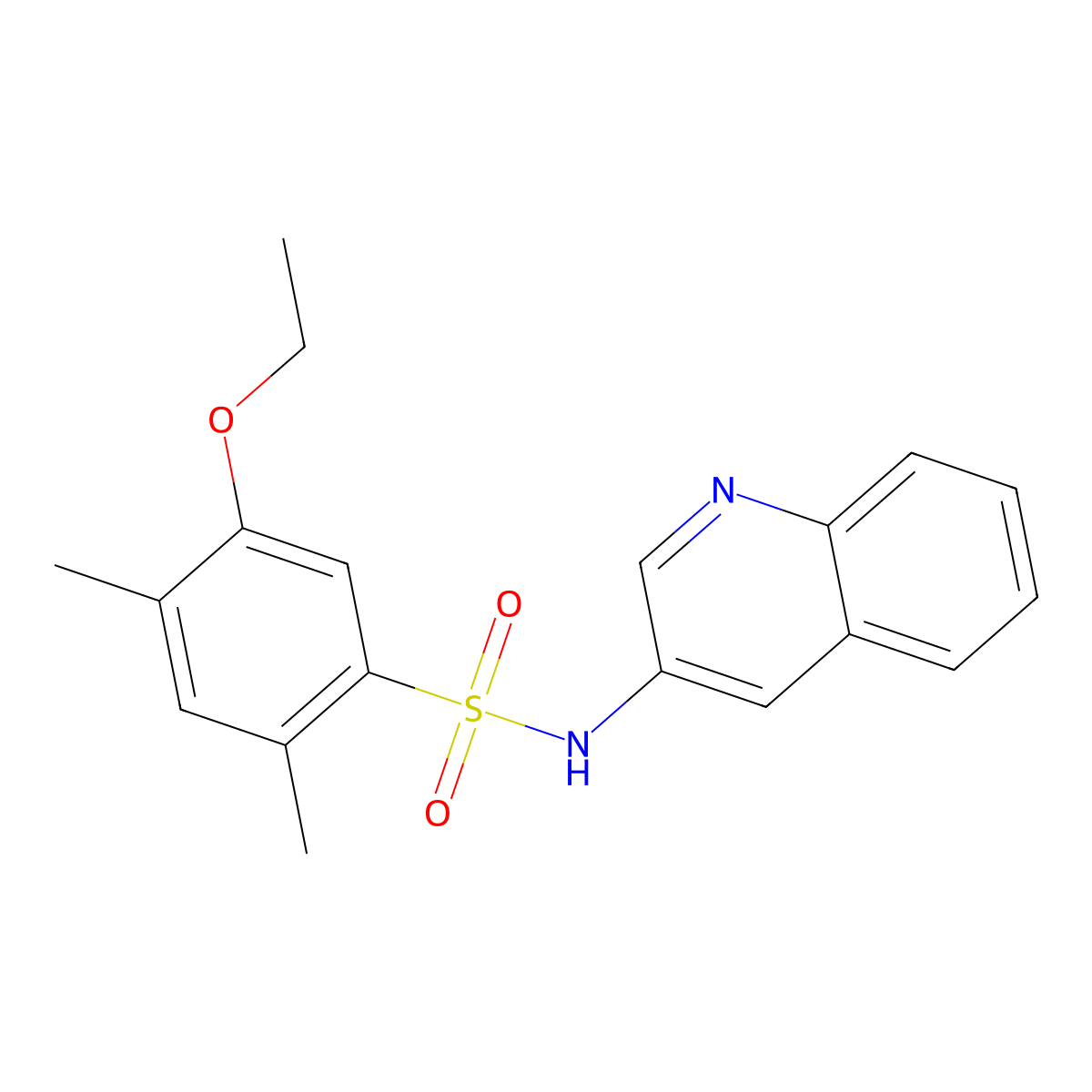 5-ethoxy-2,4-dimethyl-N-(3-quinolinyl)benzenesulfonamide molecular structure, CAS 1374679-33-0