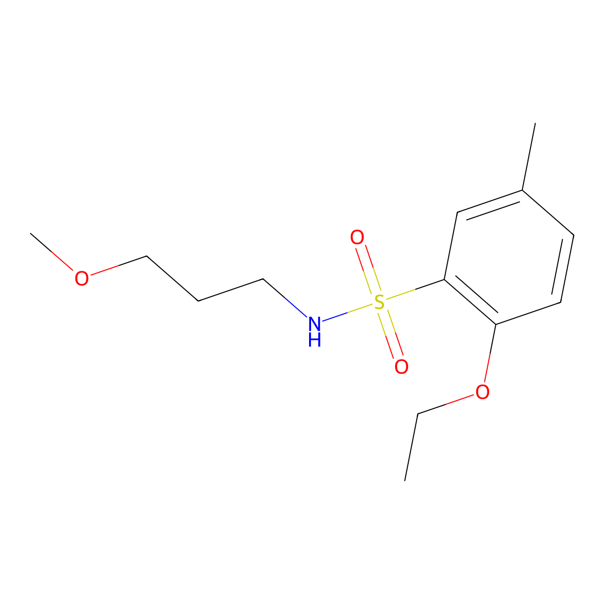 2-ethoxy-N-(3-methoxypropyl)-5-methylbenzenesulfonamide molecular structure, CAS 1374679-43-2