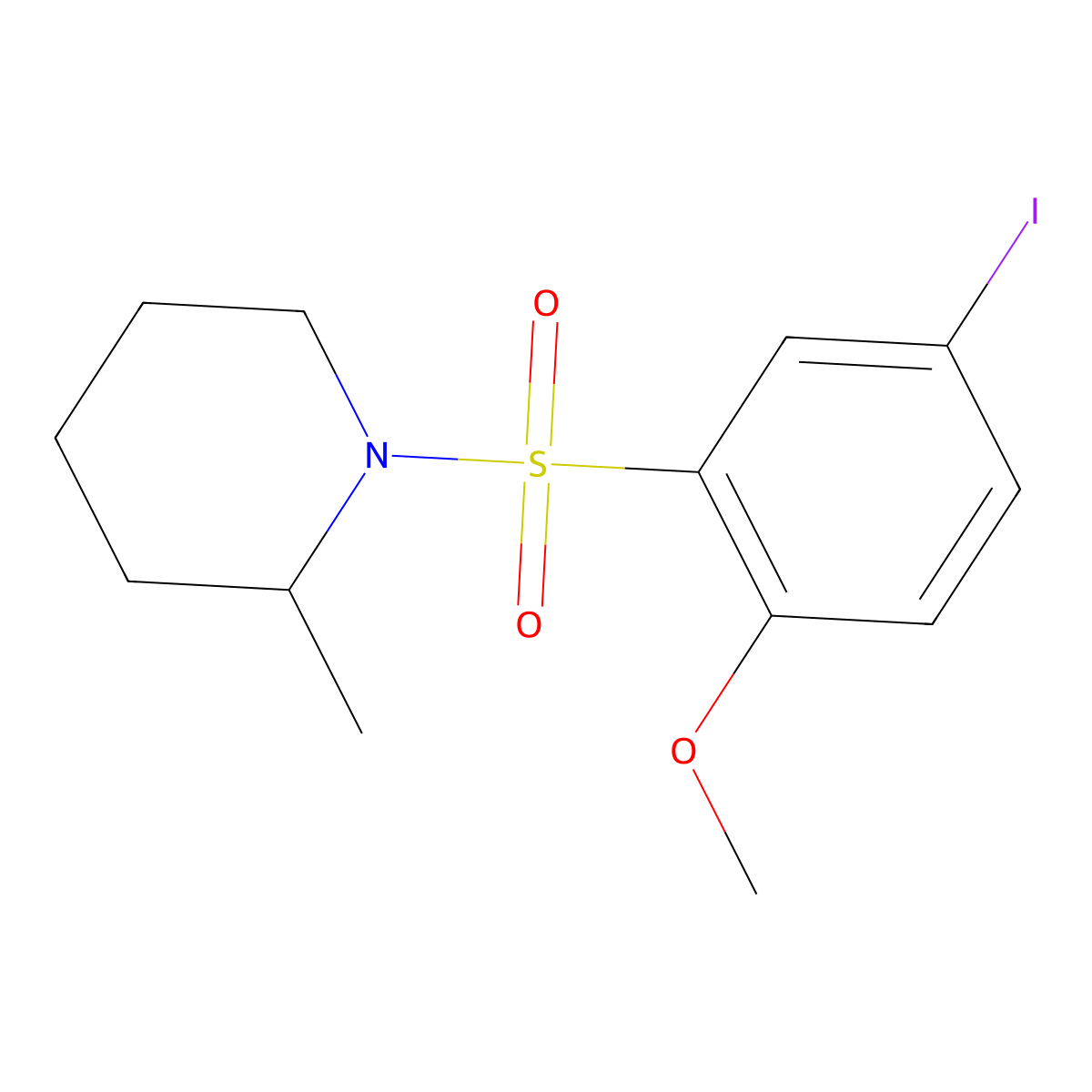 1-(5-Iodo-2-methoxybenzenesulfonyl)-2-methylpiperidine molecular structure, CAS 1374679-47-6