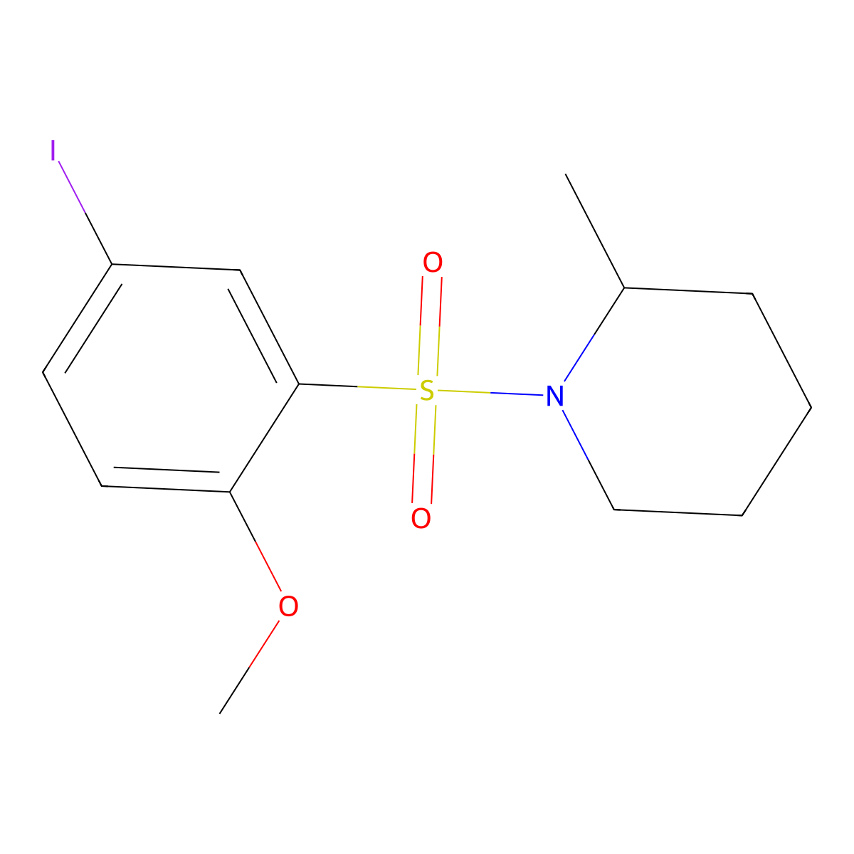 1-(5-Iodo-2-methoxybenzenesulfonyl)-2-methylpiperidine molecular structure, CAS 1374679-47-6