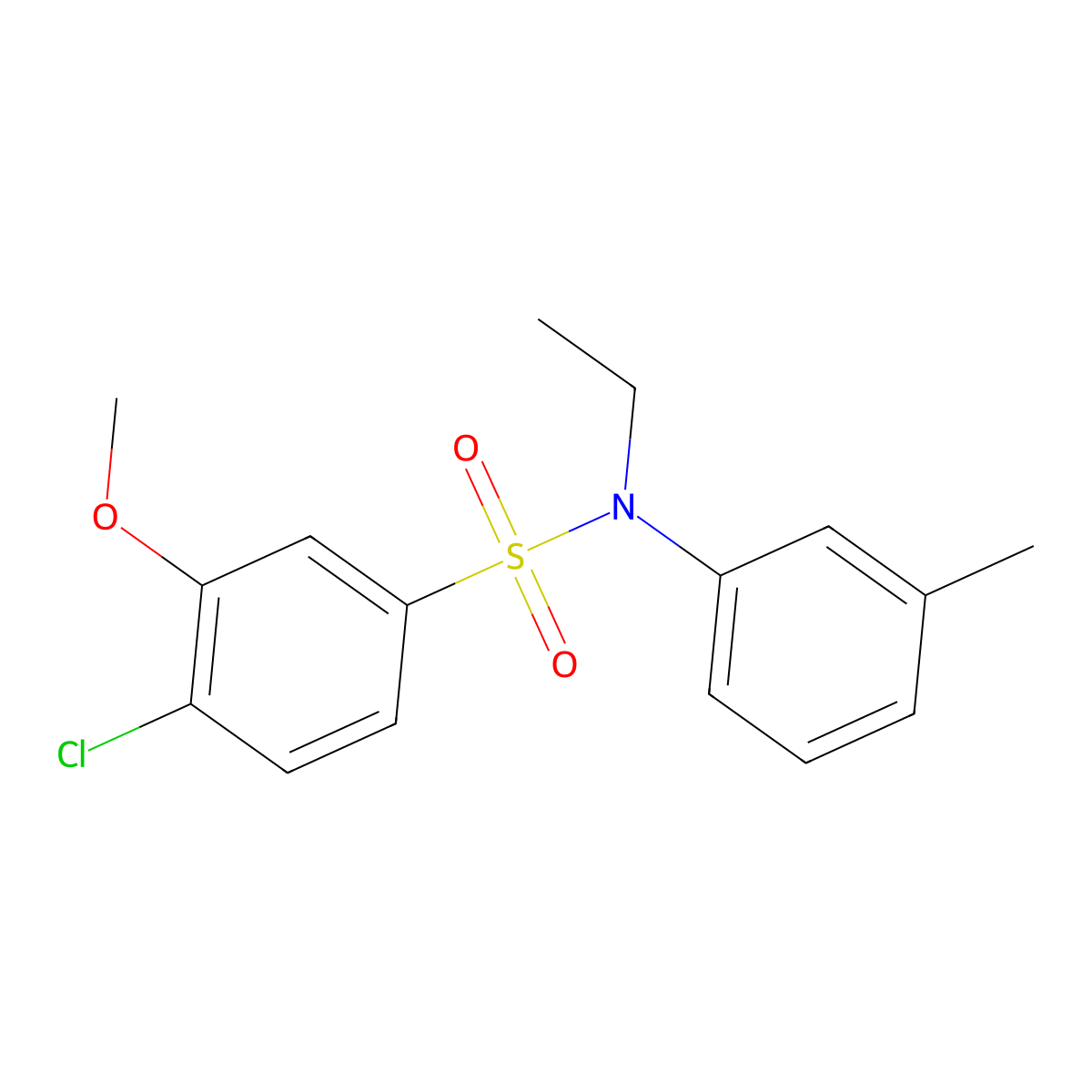 4-chloro-N-ethyl-3-methoxy-N-(3-methylphenyl)benzenesulfonamide molecular structure, CAS 1374679-48-7