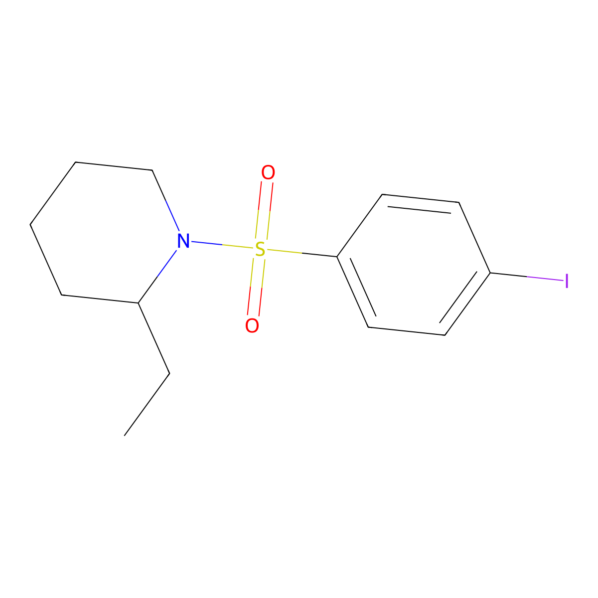 2-Ethyl-1-(4-iodobenzenesulfonyl)piperidine molecular structure, CAS 1374679-52-3