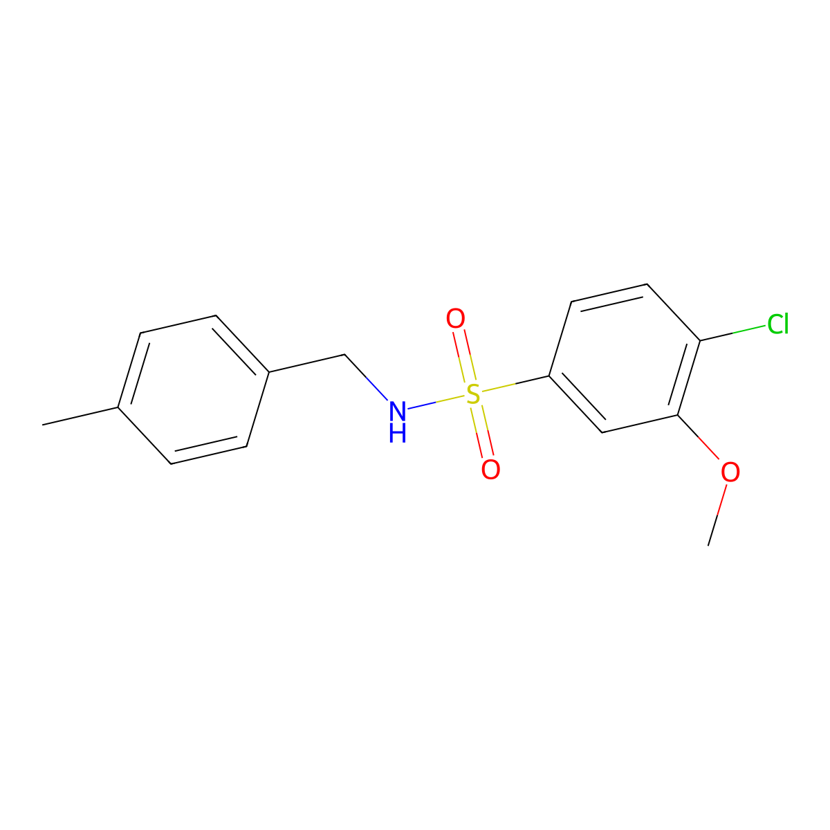 4-chloro-3-methoxy-N-(4-methylbenzyl)benzenesulfonamide molecular structure, CAS 1374679-70-5