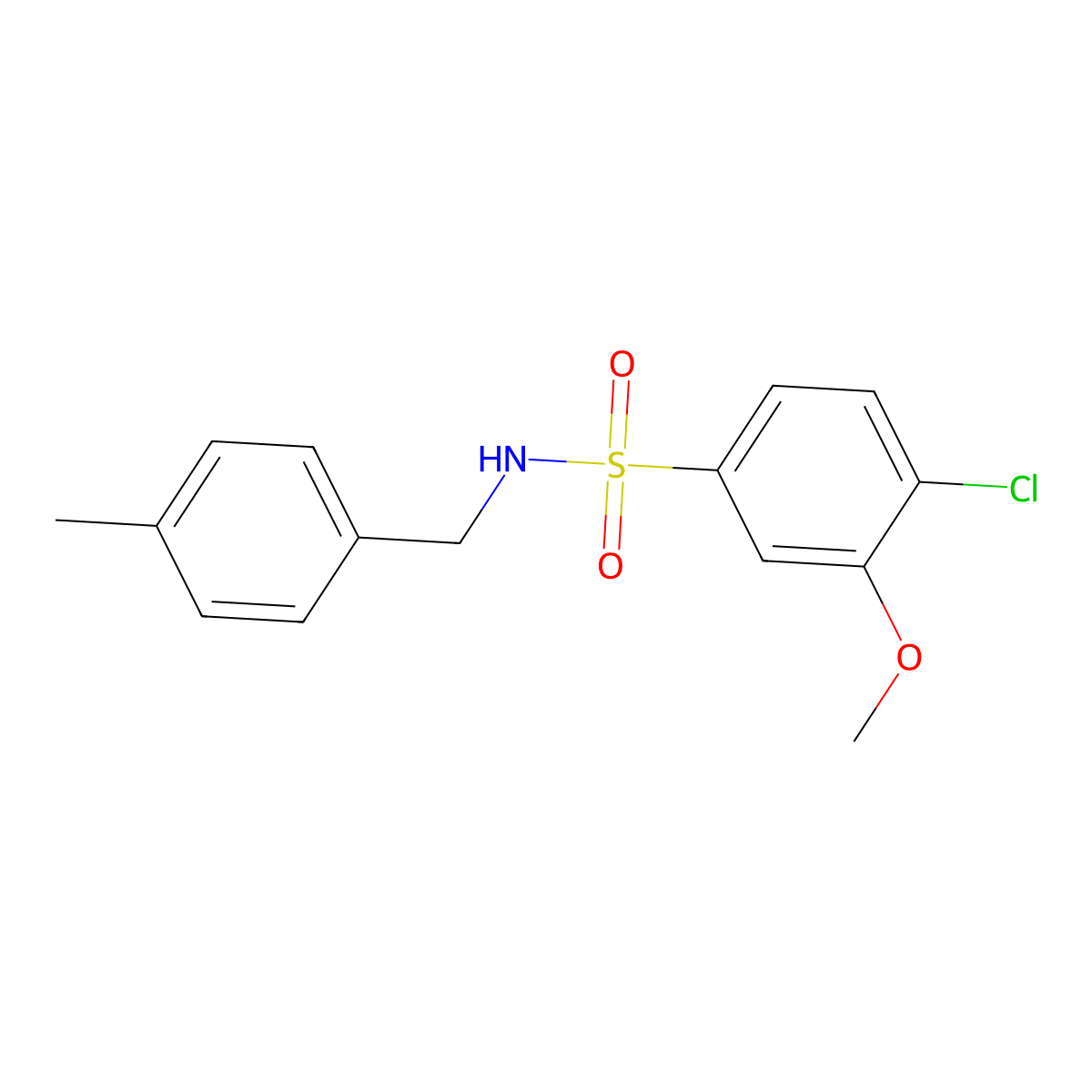 4-chloro-3-methoxy-N-(4-methylbenzyl)benzenesulfonamide molecular structure, CAS 1374679-70-5