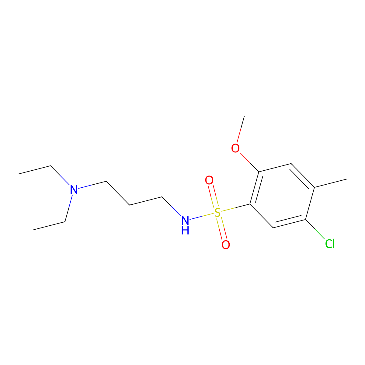 5-chloro-N-[3-(diethylamino)propyl]-2-methoxy-4-methylbenzenesulfonamide molecular structure, CAS 1374679-81-8
