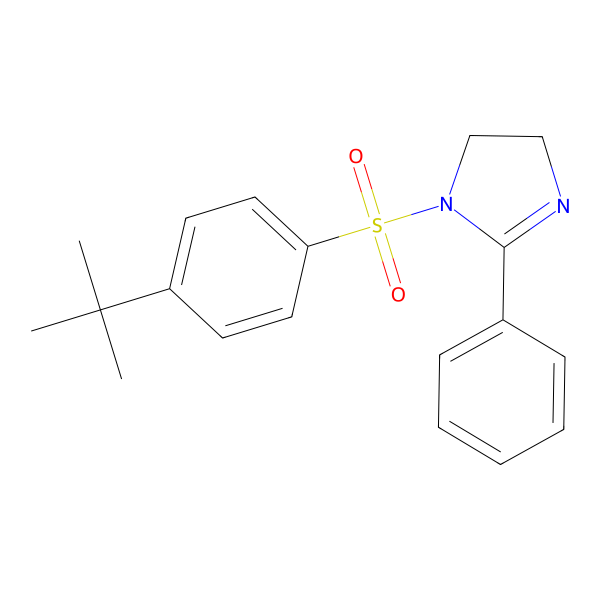 1-(4-tert-butylbenzenesulfonyl)-2-phenyl-4,5-dihydro-1H-imidazole molecular structure, CAS 1374679-82-9